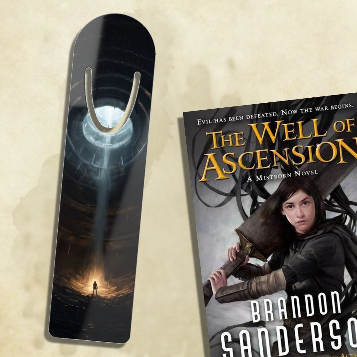 Mistborn Aluminum Bookmark - The Well of Ascension, Cosmere Inspired Fan Art, Allomancy, Brandon Sanderson, Fantasy Metal Bookmark