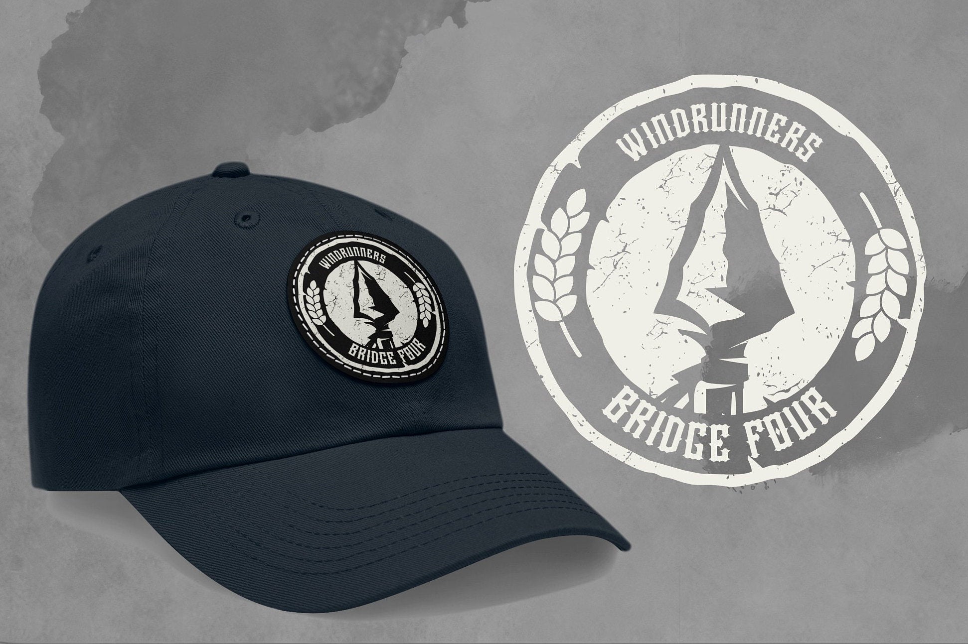 Stormlight Archive Hat - Bridge Four, Bridge 4, Leather Patch, Cosmere Apparel, Book lover hat gift, Kaladin, Baseball Cap Style