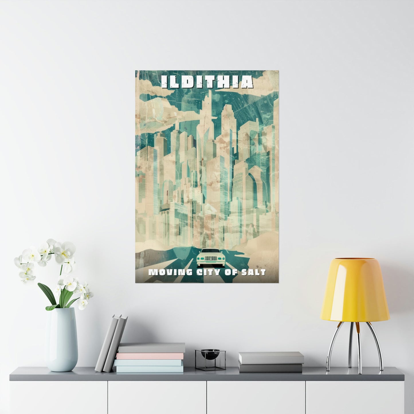 Ildithia Travel Poster, Moving City of Salt, Dystopian Atlanta, Brandon Sanderson's Reckoner Series, Physical Poster, Various Sizes