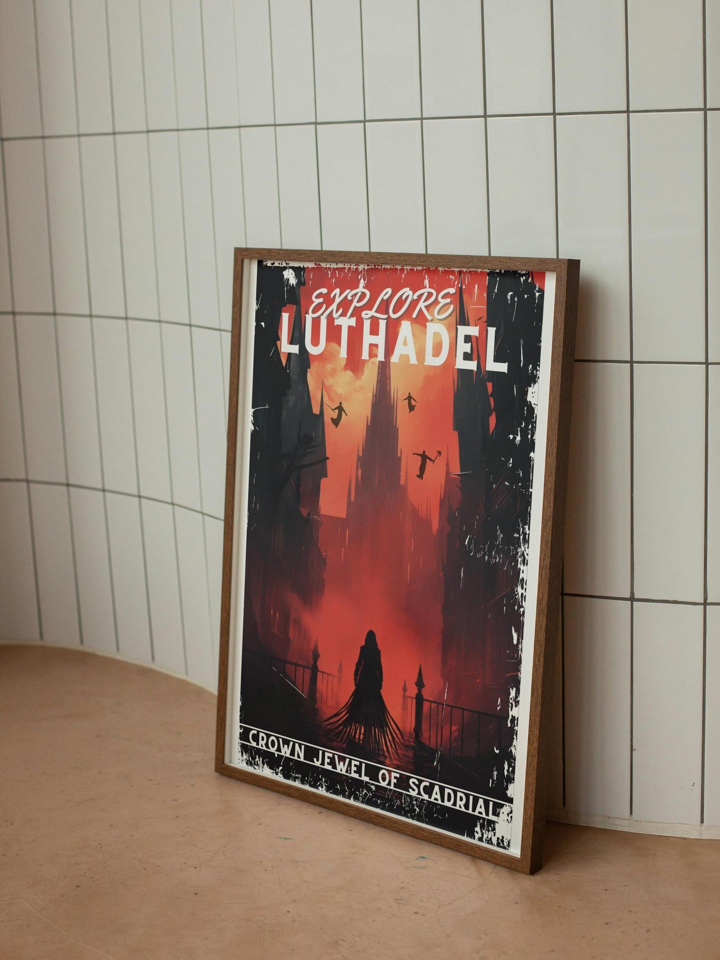 Luthadel Travel Poster, Scadrial, Brandon Sanderson's Mistborn book series, Cosmere, Digital poster