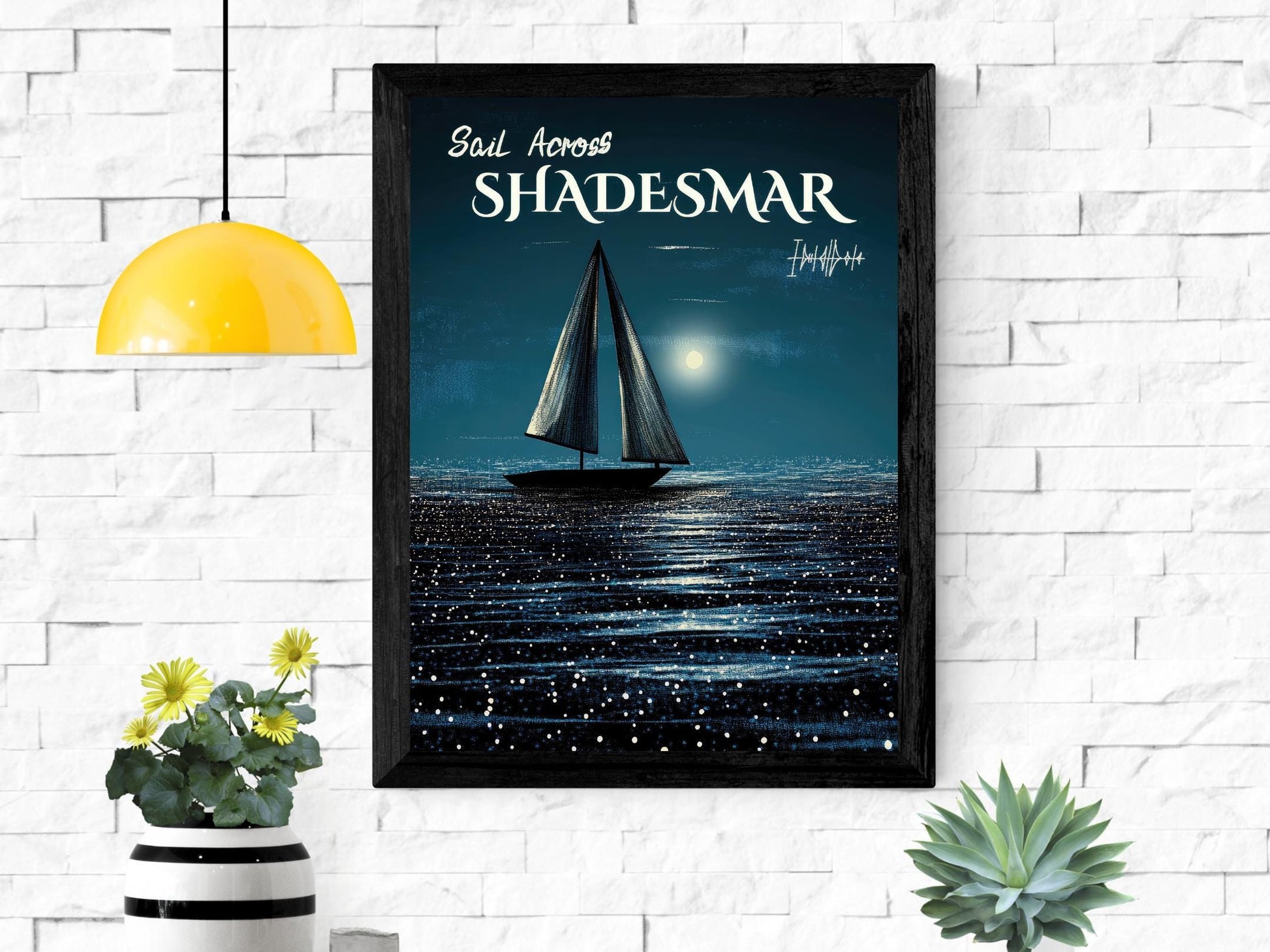 Sail Across Shadesmar, Fantasy Travel Poster, Brandon Sanderson's Stormlight Archive / Cosmere, Sea of Thoughts, Digital Download