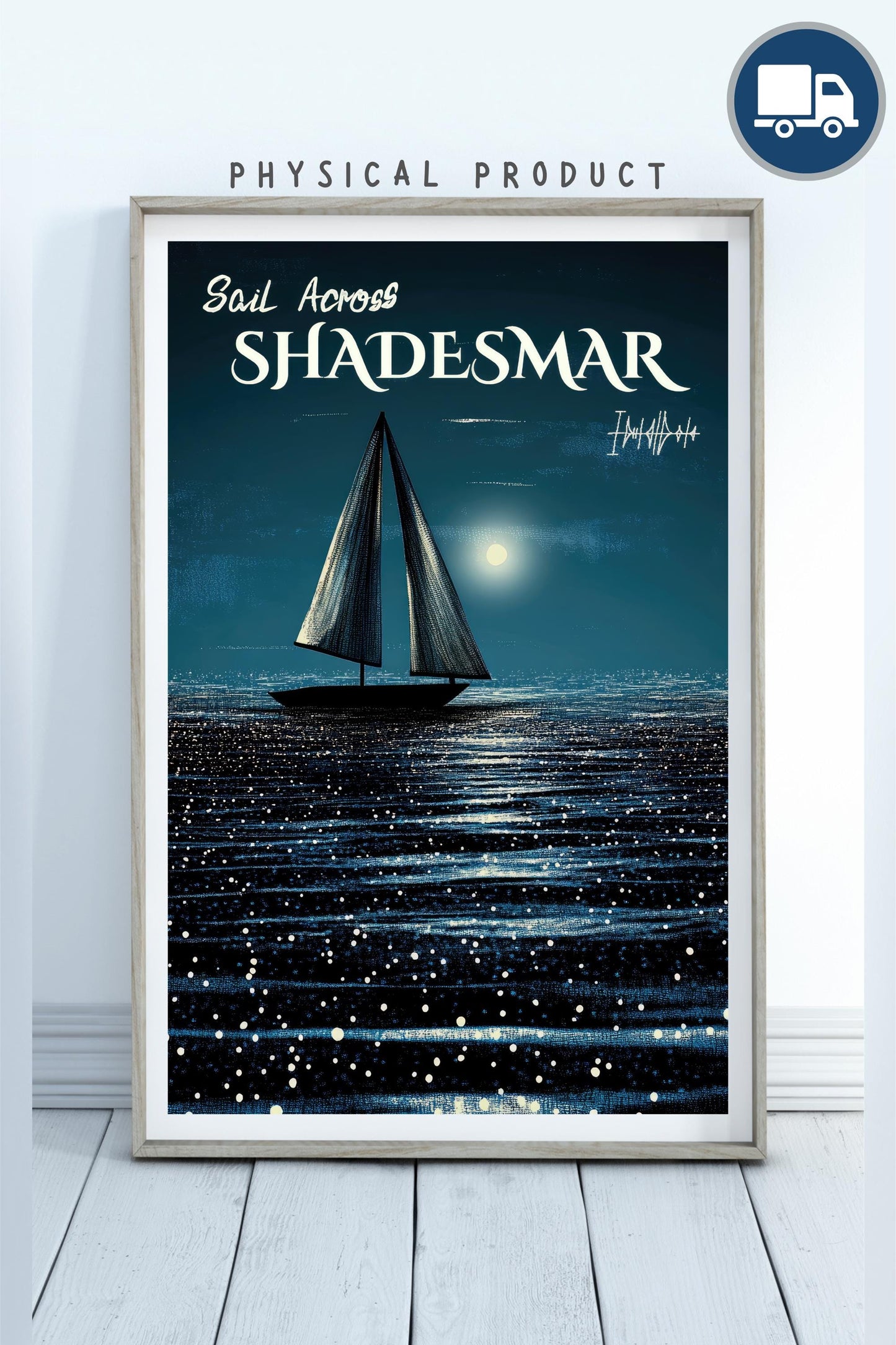 Sail Across Shadesmar, Fantasy Travel Poster, Brandon Sanderson's Stormlight Archive / Cosmere, physical poster