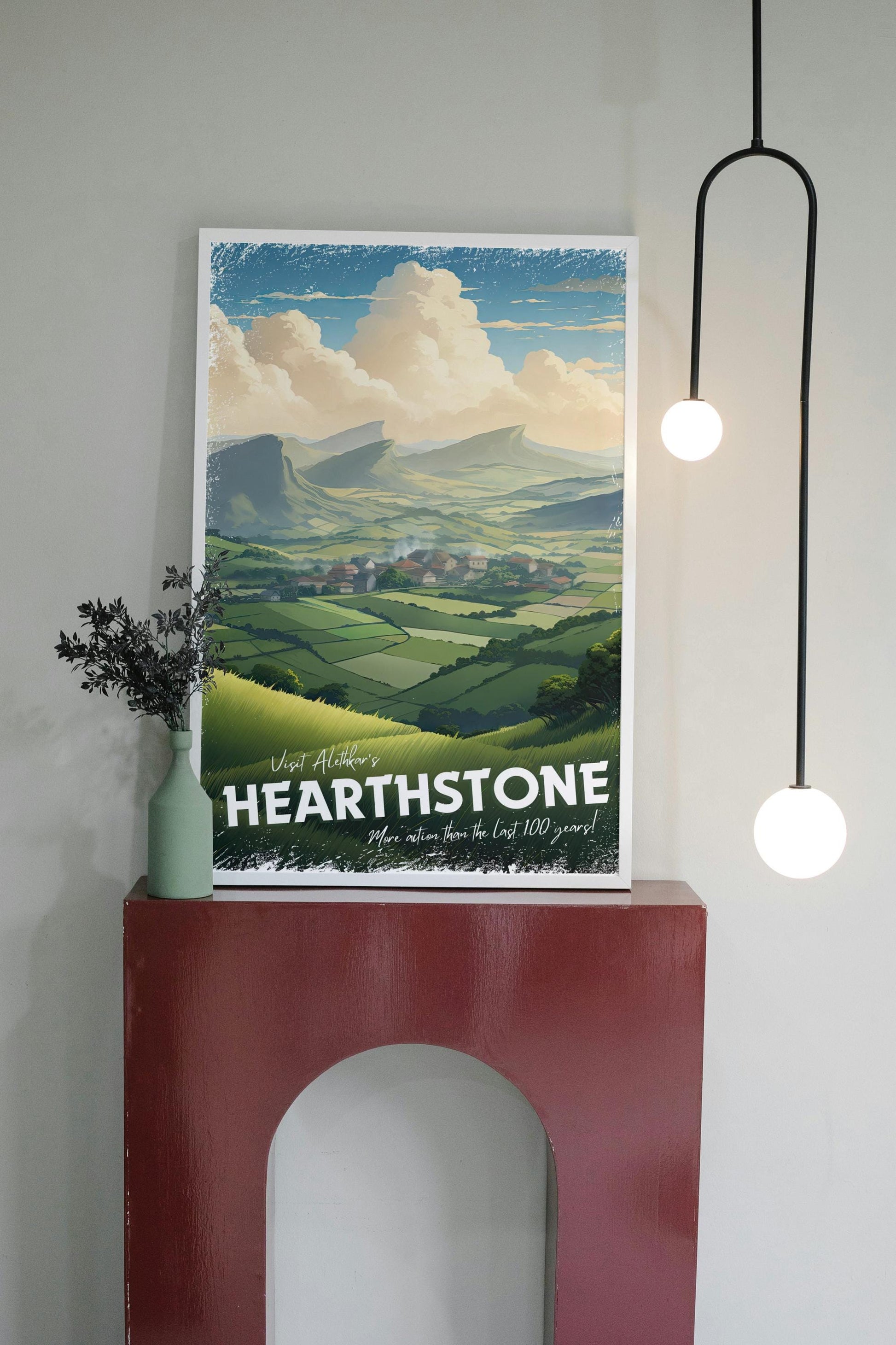 Hearthstone Travel Poster, Brandon Sanderson's Stormlight Archive / Cosmere, Kaladin's Home, physical poster, various sizes