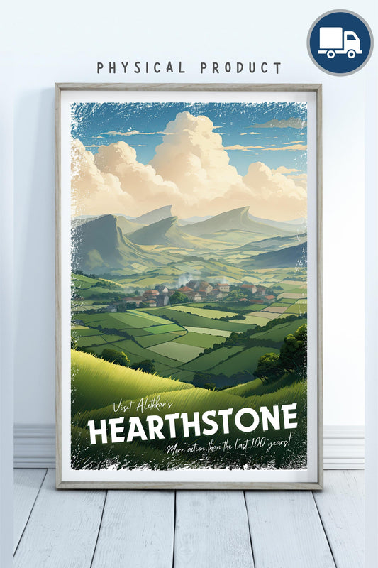 Hearthstone Travel Poster, Brandon Sanderson's Stormlight Archive / Cosmere, Kaladin's Home, physical poster, various sizes