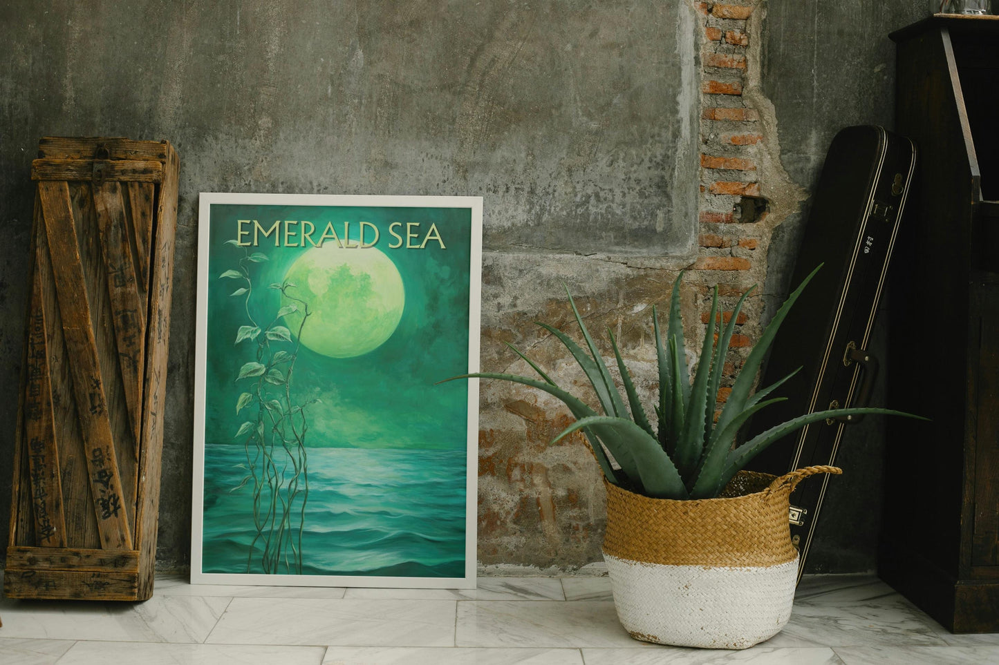 The Emerald Sea, Fantasy Fanart, Inspired by Brandon Sanderson's book Tress of the Emerald Sea / Cosmere, physical poster