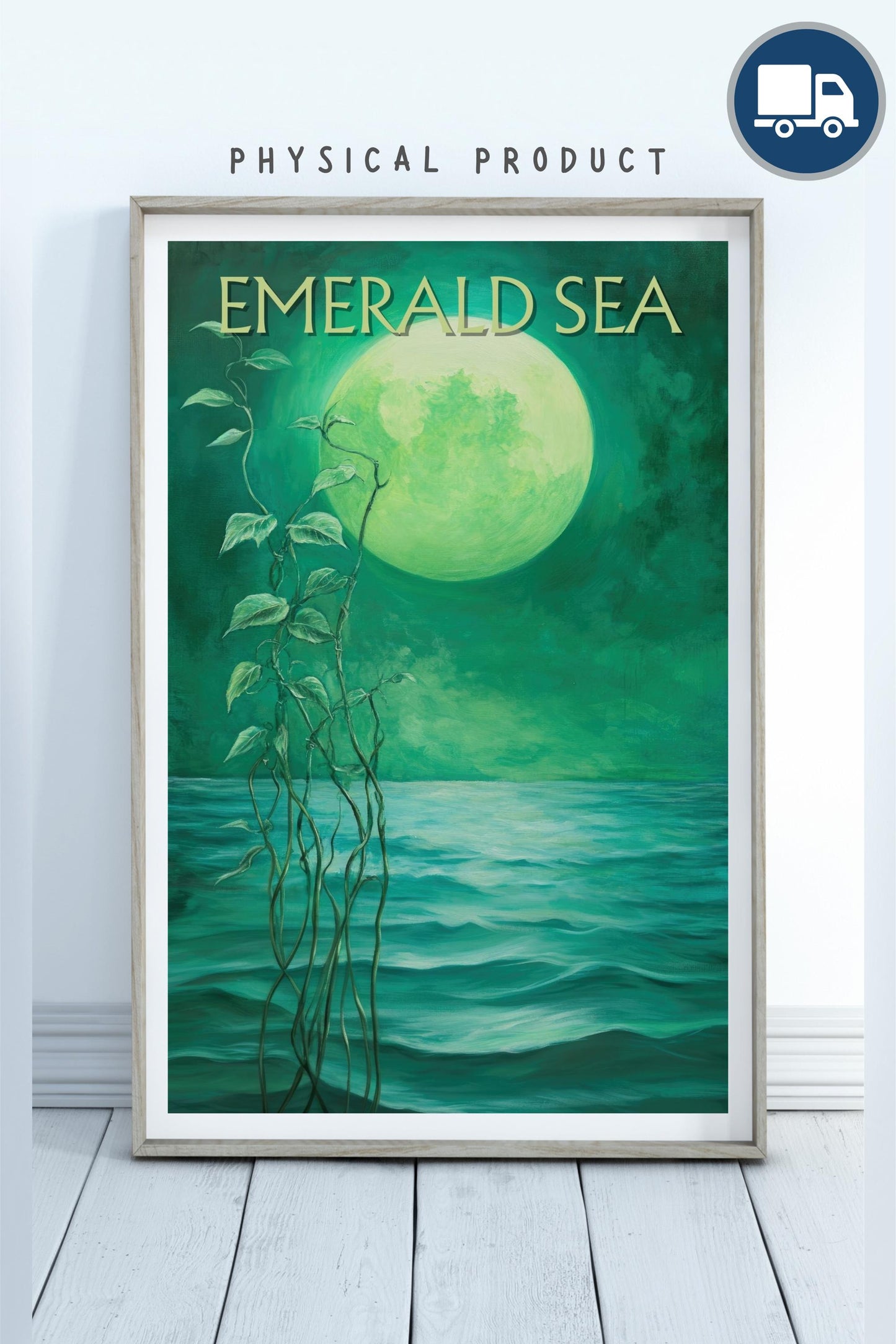 The Emerald Sea, Fantasy Fanart, Inspired by Brandon Sanderson's book Tress of the Emerald Sea / Cosmere, physical poster