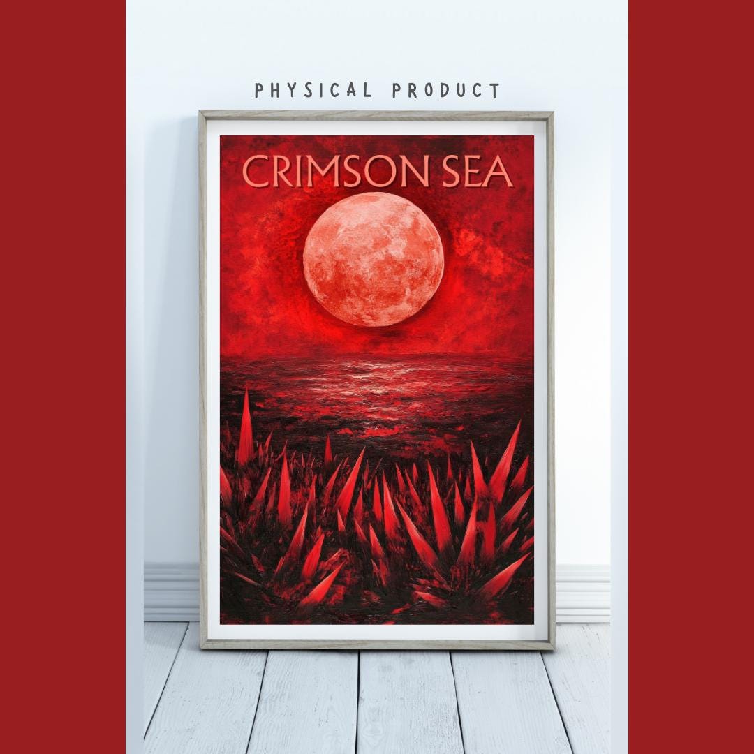 The Crimson Sea Poster, Inspired by Brandon Sanderson's Book Tress of The Emerald Sea / Cosmere, physical poster