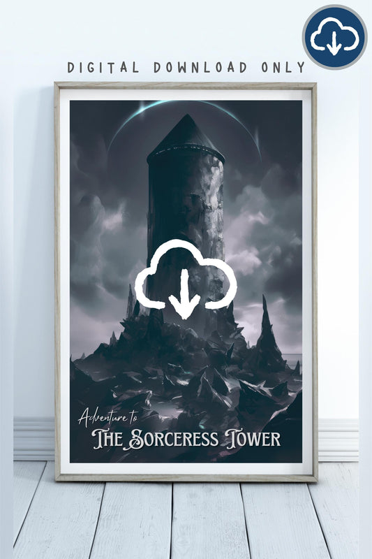 The Sorceress Tower Poster, Inspired by Brandon Sanderson's Book Tress of The Emerald Sea / Cosmere, Digital Download