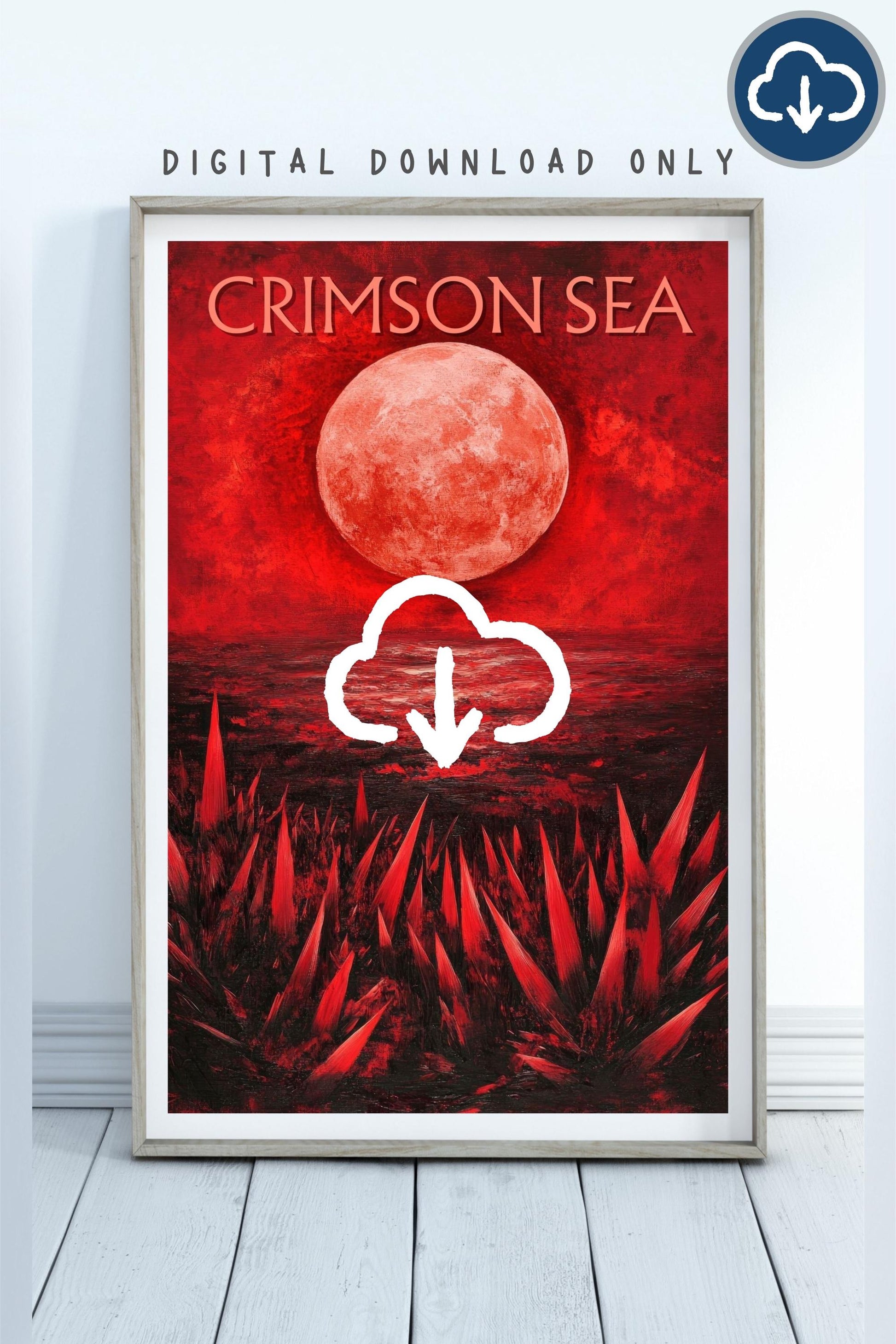 The Crimson Sea Poster, Inspired by Brandon Sanderson's Book Tress of The Emerald Sea / Cosmere, Digital Download