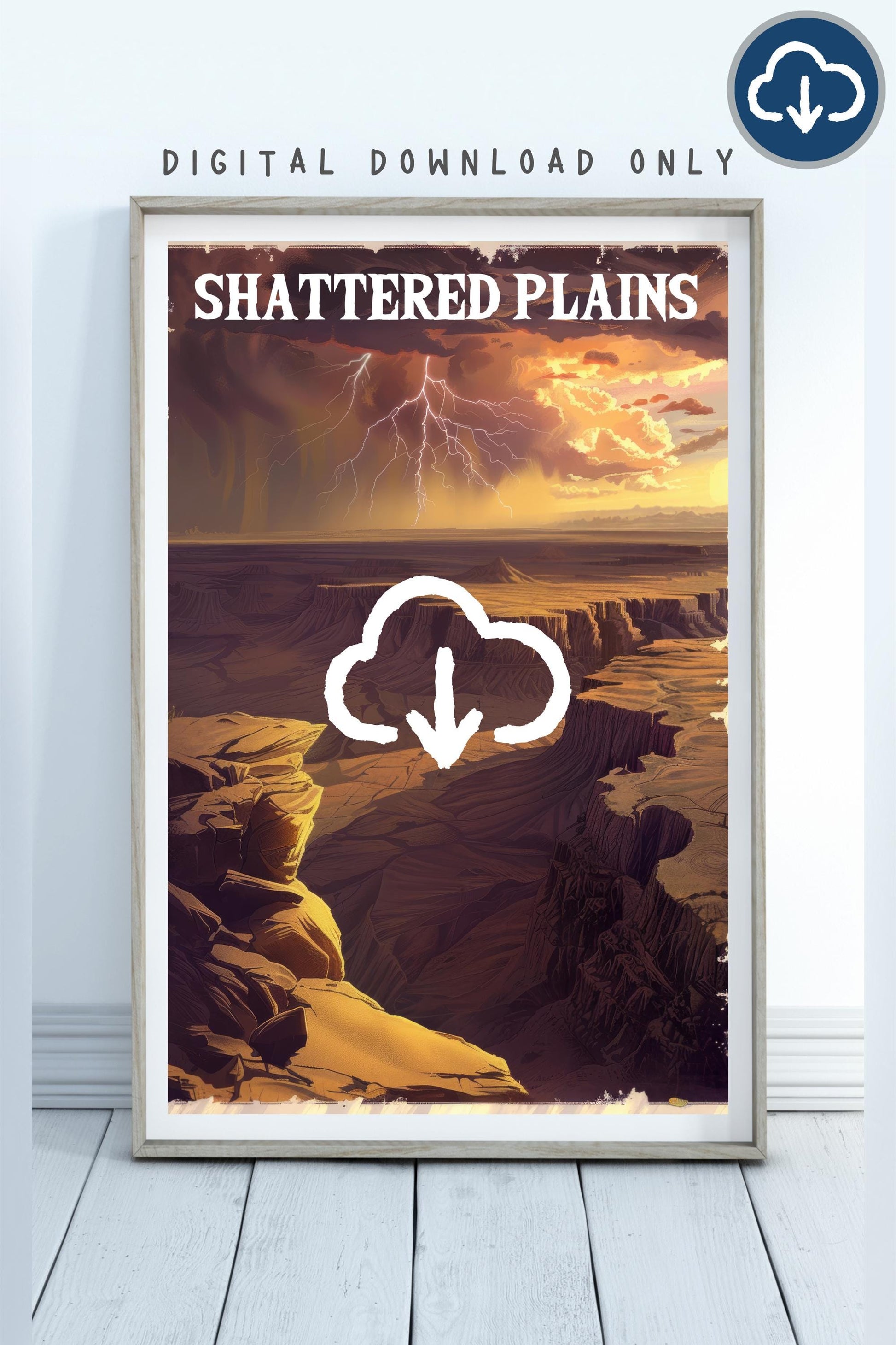 Shattered Plains Poster, Brandon Sanderson's Stormlight Archive / Cosmere, Plateau and Highstorm, Digital Download