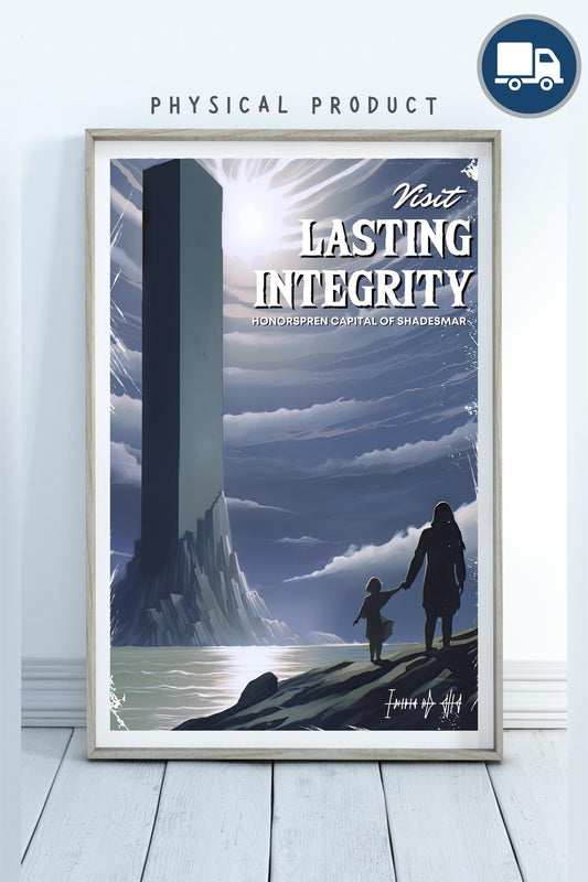 Lasting Integrity Travel Poster, Honorspren Capital of Shadesmar, Brandon Sanderson's Stormlight Archive / Cosmere, physical poster