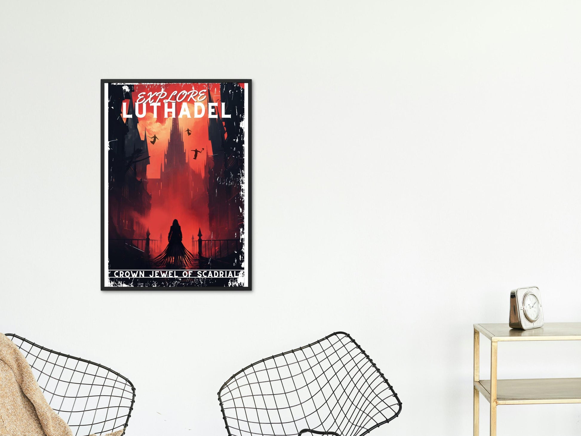 Luthadel Travel Poster, Scadrial, Brandon Sanderson's Mistborn book series, Cosmere, Digital poster