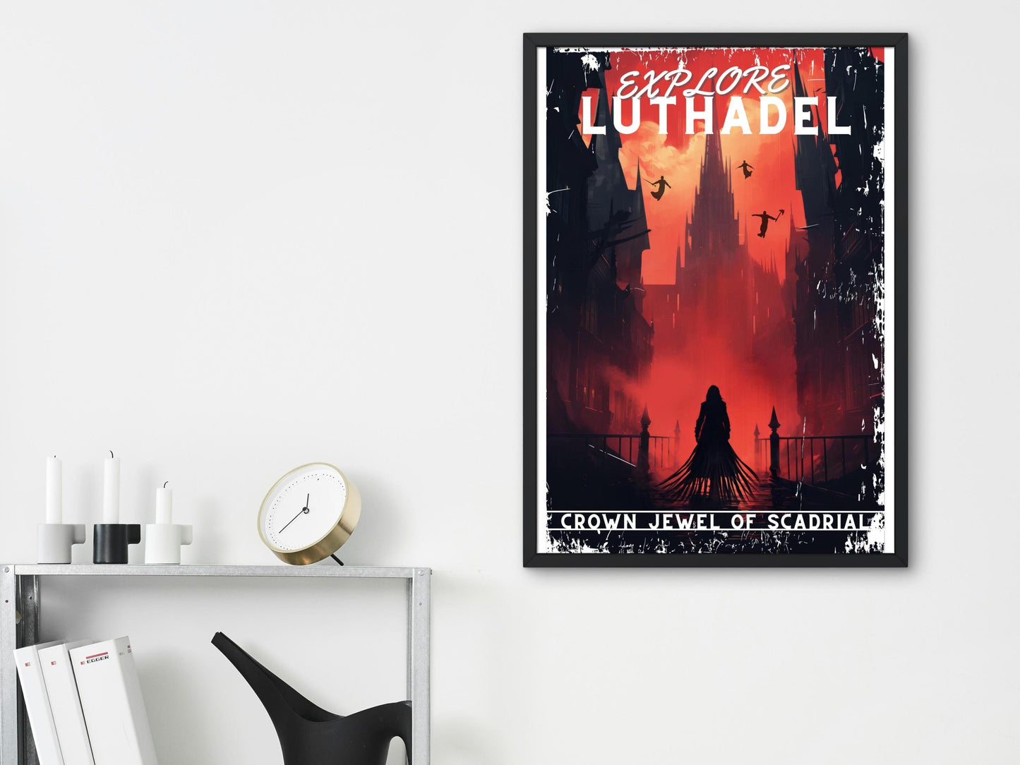 Luthadel Travel Poster, Scadrial, Brandon Sanderson's Mistborn book series, Cosmere, Digital poster