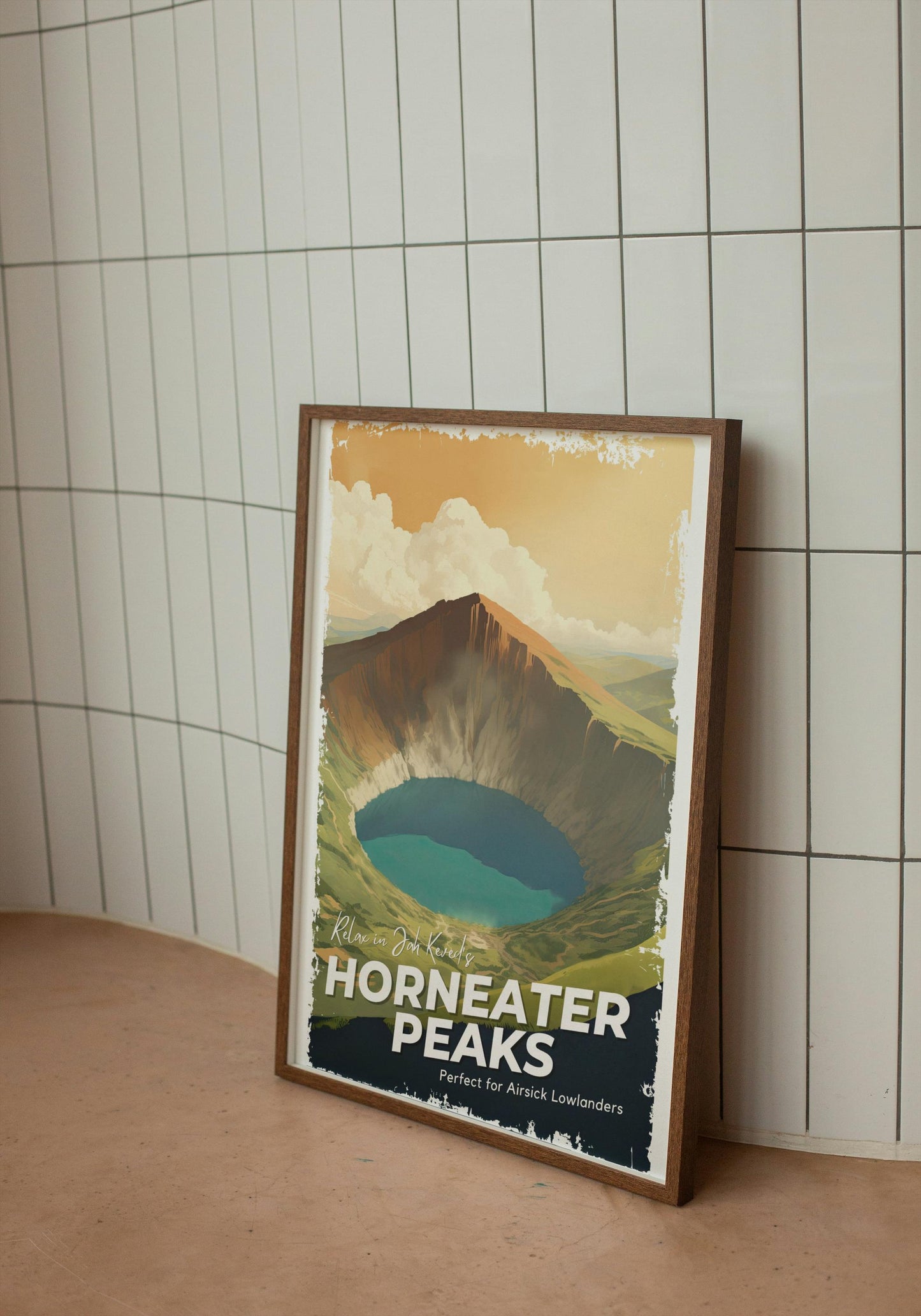 Horneater Peaks Travel Poster, Brandon Sanderson's Stormlight Archive / Cosmere, Jah Kaved, For Air sick lowlander friends, physical poster