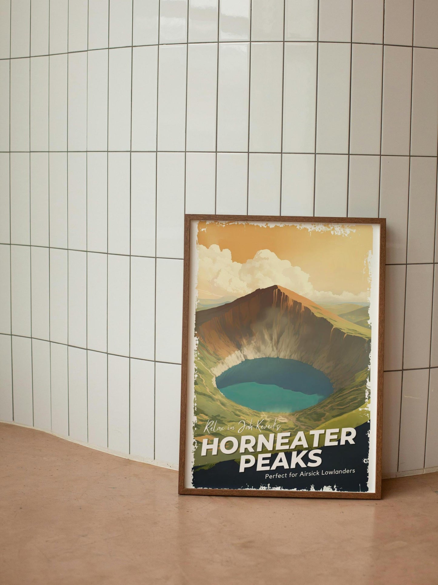 Horneater Peaks Travel Poster, Brandon Sanderson's Stormlight Archive / Cosmere, Jah Kaved, For Air sick lowlander friends, physical poster