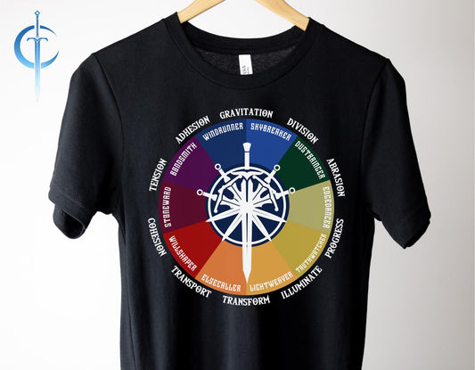 The Knights Radiant Tee Shirt, Fan-Made T-Shirt, Ten Orders of the Cosmere, The Way of Kings, Bookish Gift for Stormlight Archive Lovers