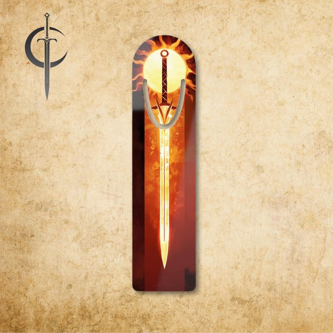 The Sunlit Man Bookmark, Inspired by Brandon Sanderson, Art Collection, Sun Sword, Metal Bookmark, Cosmere Inspired Fan Art