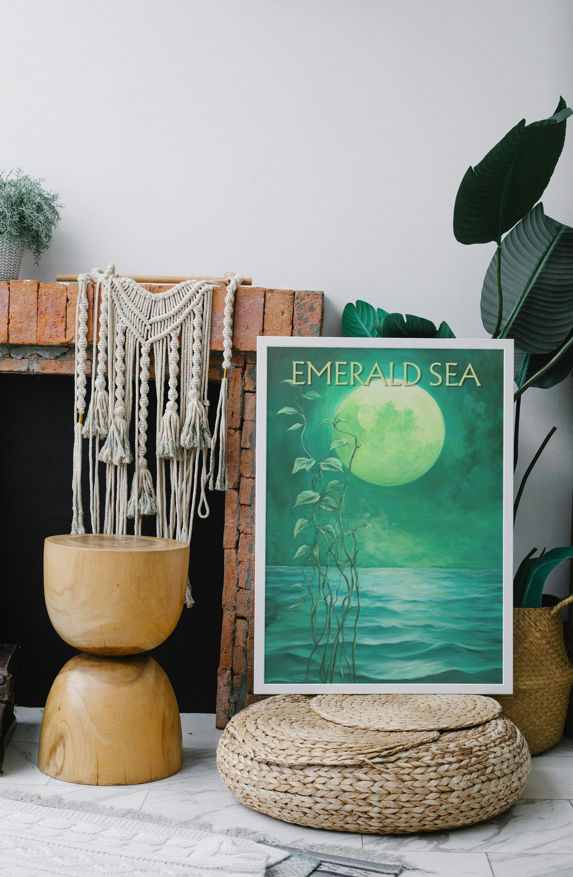 The Emerald Sea, Fantasy Fanart, Inspired by Brandon Sanderson's book Tress of the Emerald Sea / Cosmere, physical poster