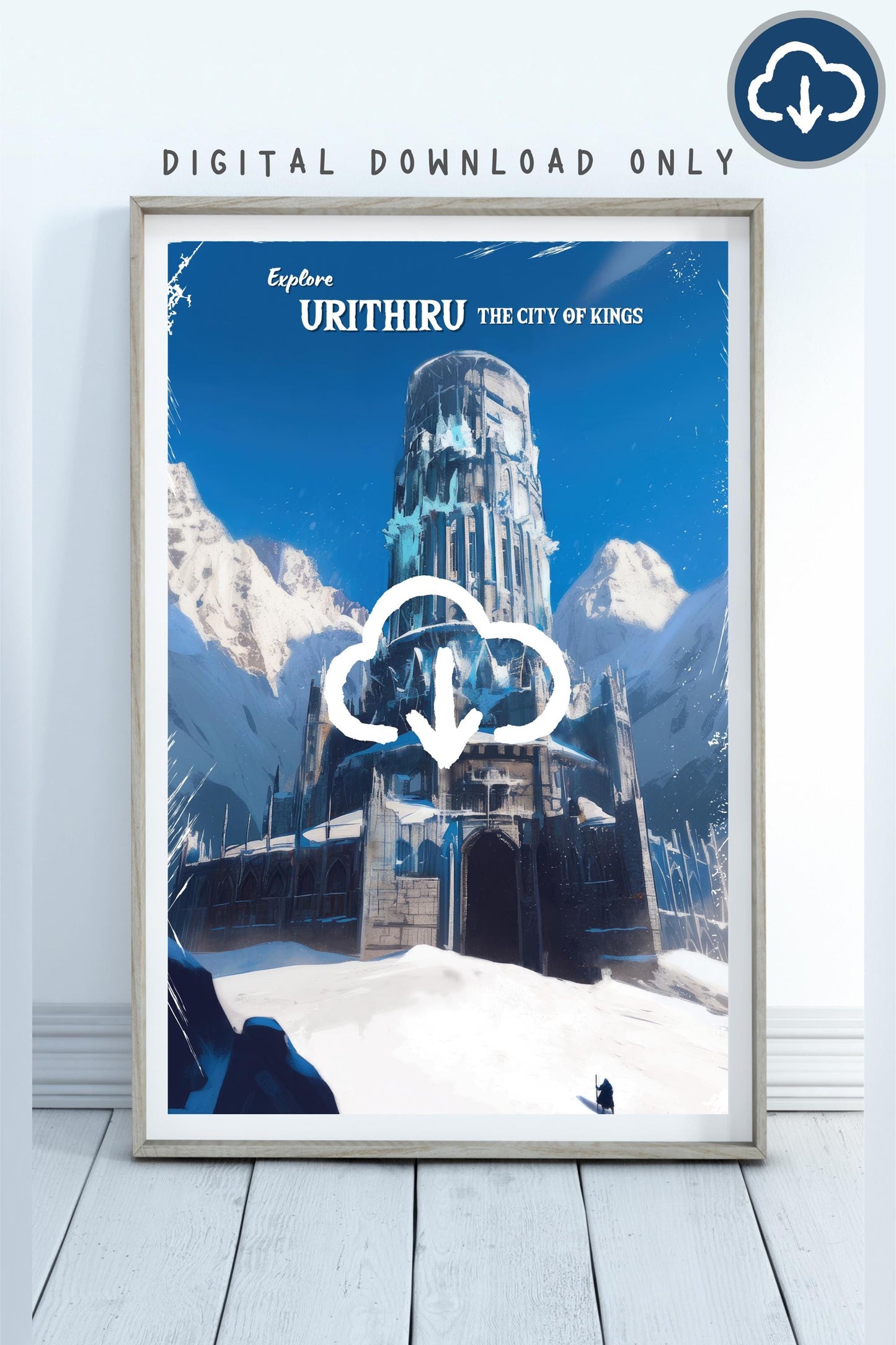 Urithiru Travel Poster, The City of Kings, Fantasy Concept Art, Bookish Gift, The Way of Kings, Stormlight Archive, SLA, Digital Download