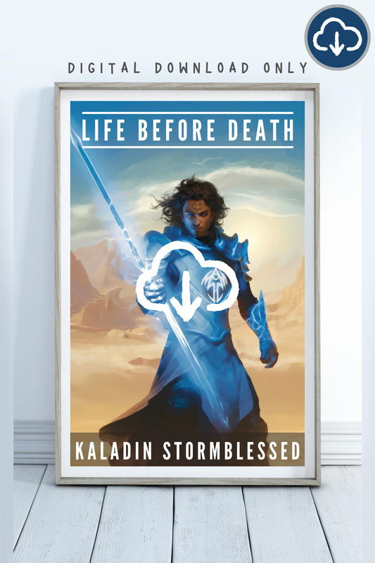 Kaladin Stormblessed Poster, Bridge Four Glyph, Kholinar, Brandon Sanderson's Stormlight Archive / Cosmere, digital poster, various sizes