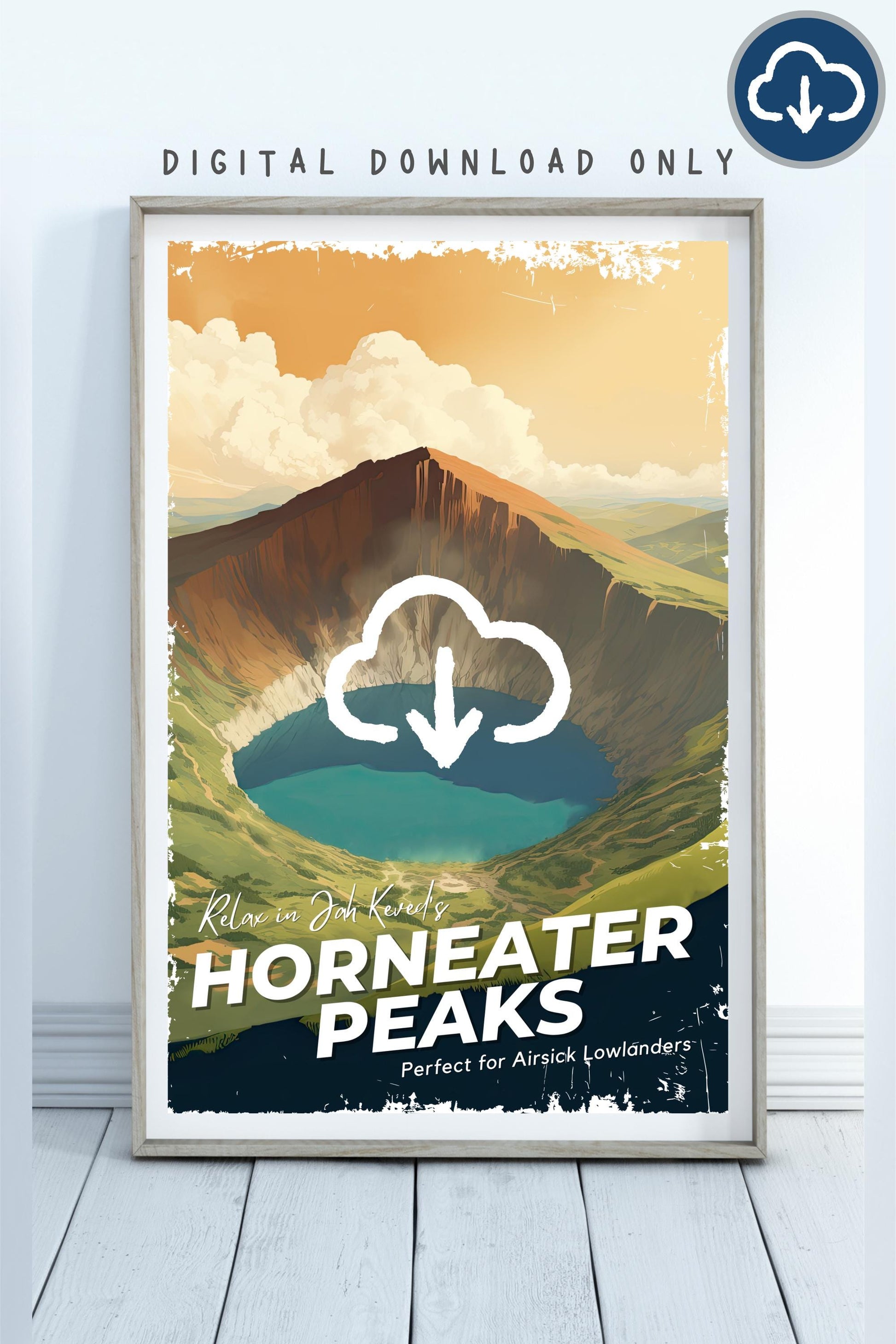 Horneater Peaks Travel Poster, Brandon Sanderson's Stormlight Archive / Cosmere, Jah Kaved, Digital Download