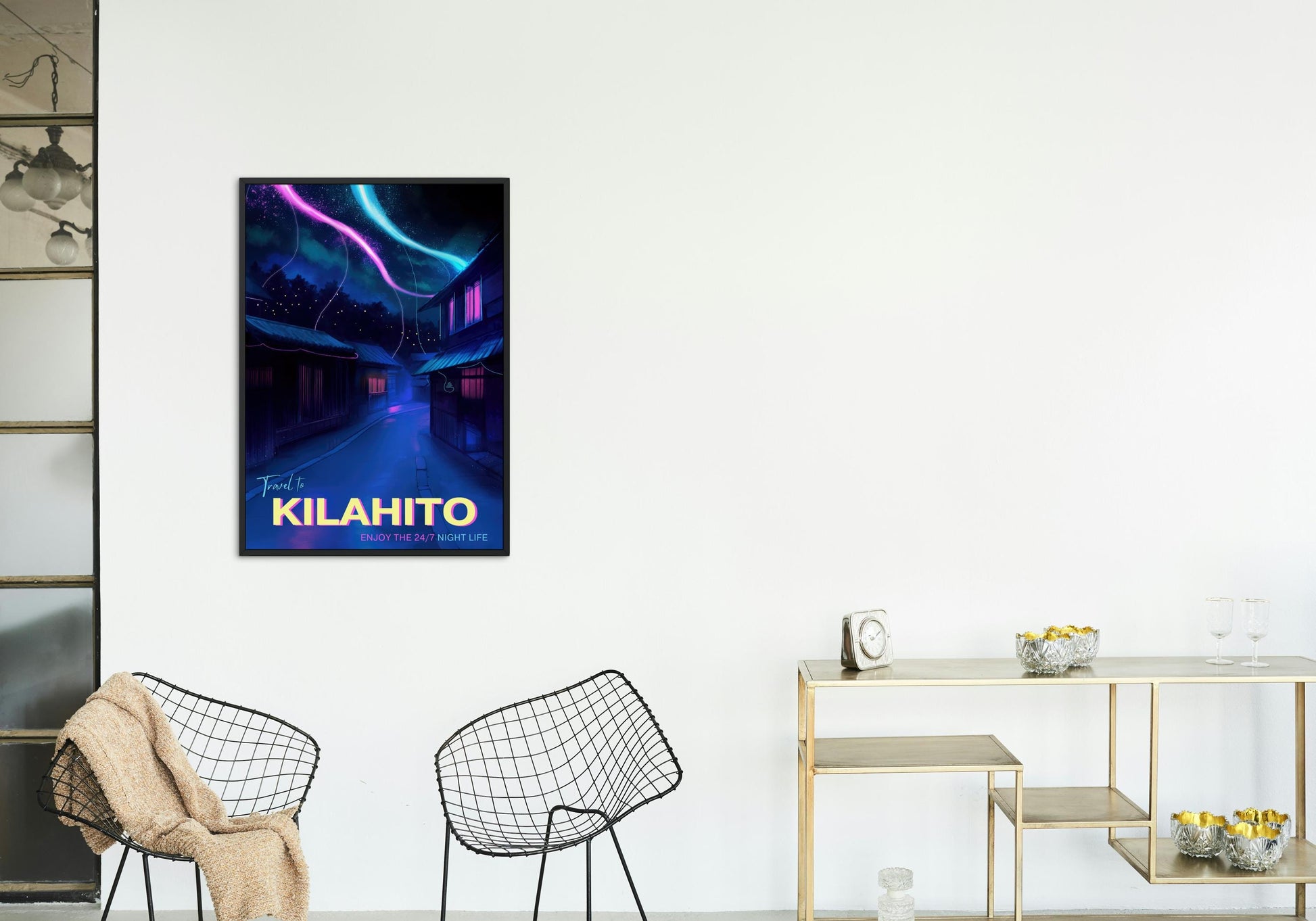 Kilahito Travel Poster, Yumi and the Nightmare Painter Print, Neon Wall Art, Inspired by Brandon Sanderson, Digital Download