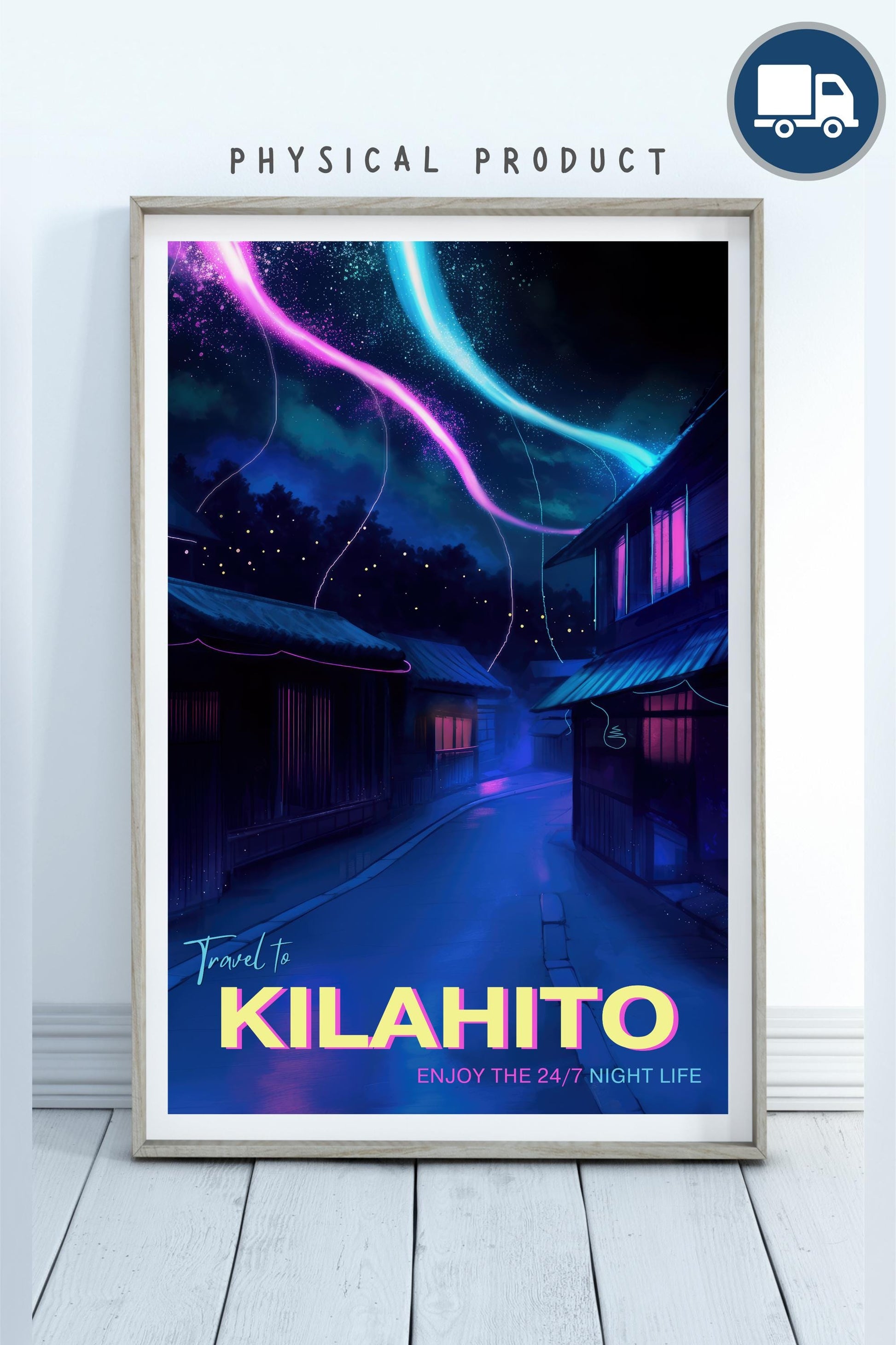 Kilahito Travel Poster, Yumi and the Nightmare Painter Print, Matte Vertical Posters, Neon Wall Art, Inspired by Brandon Sanderson