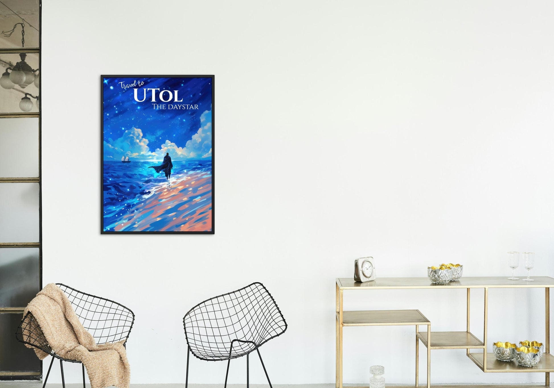 UTol Travel Poster, Soft Blue Star Daystar, Inspired by Yumi and the Nightmare Painter, Wall Art Print, Matte Digital Download