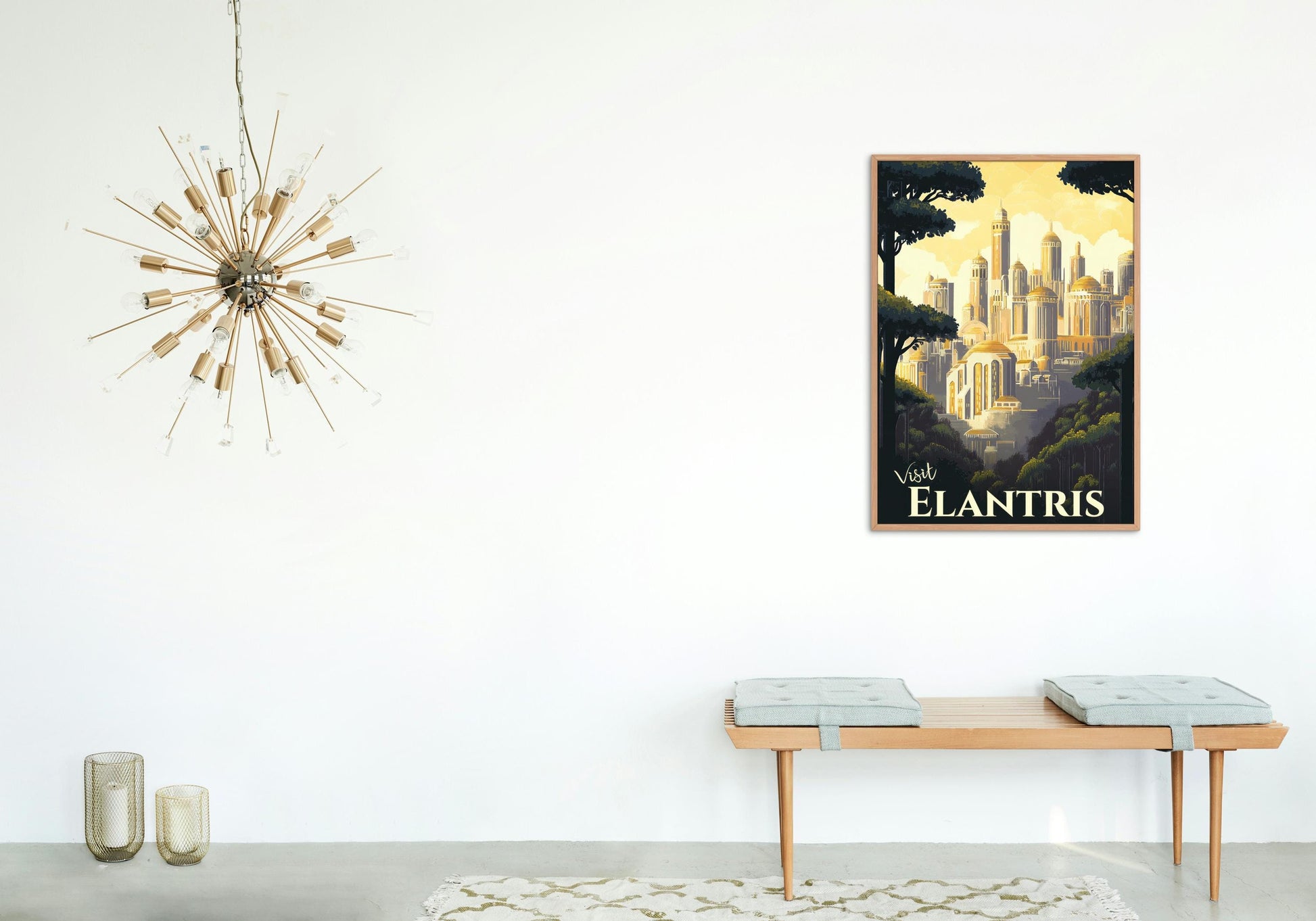 Elantris Travel Poster - City of Elantris, Arelon Opelon Sel, Cosmere Print, Wall Art, Fantasy Gift, Inspired by Brandon Sanderson, Download