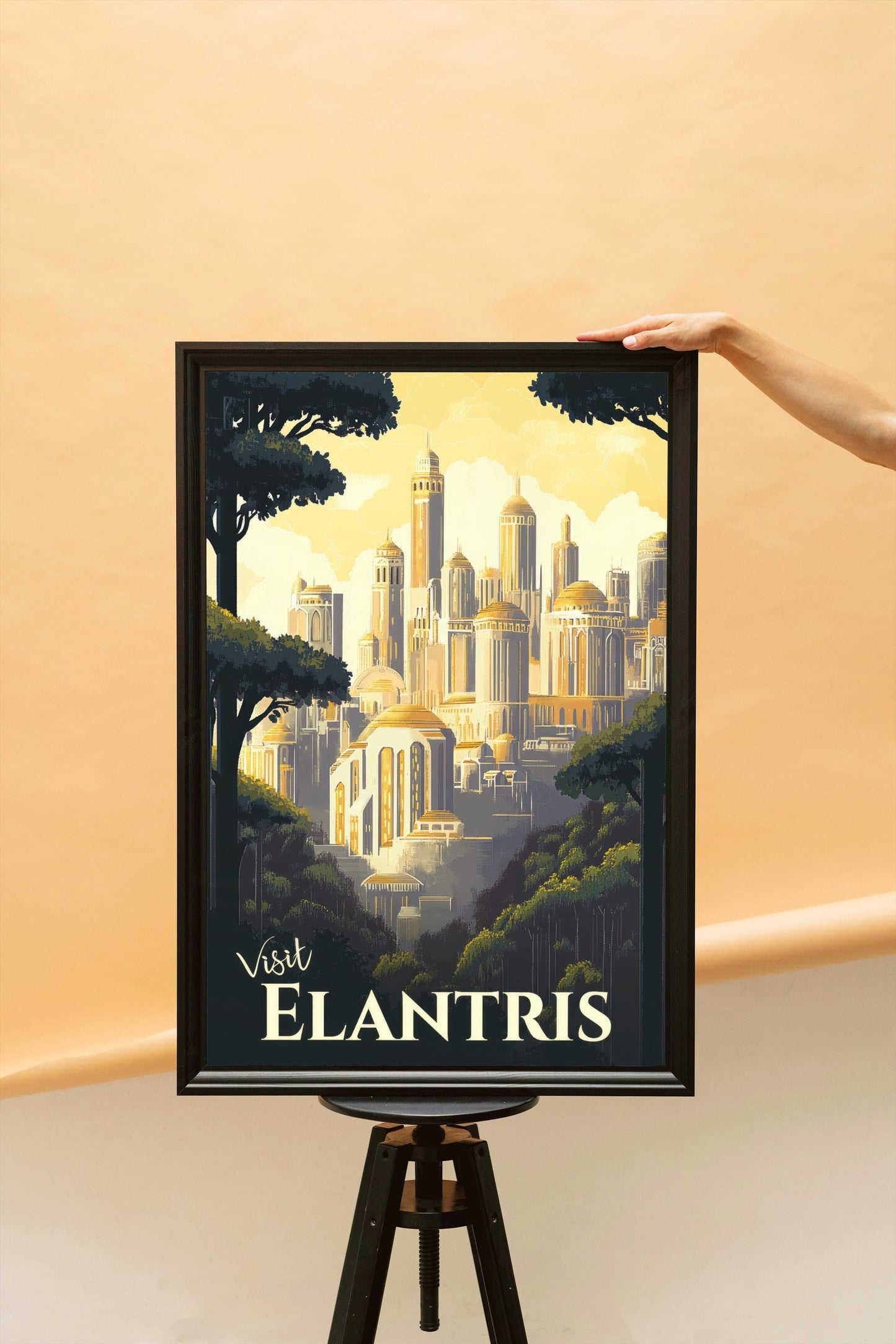 Elantris Travel Poster - City of Elantris, Arelon Opelon Sel, Cosmere Print, Wall Art, Fantasy Gift, Inspired by Brandon Sanderson, Download