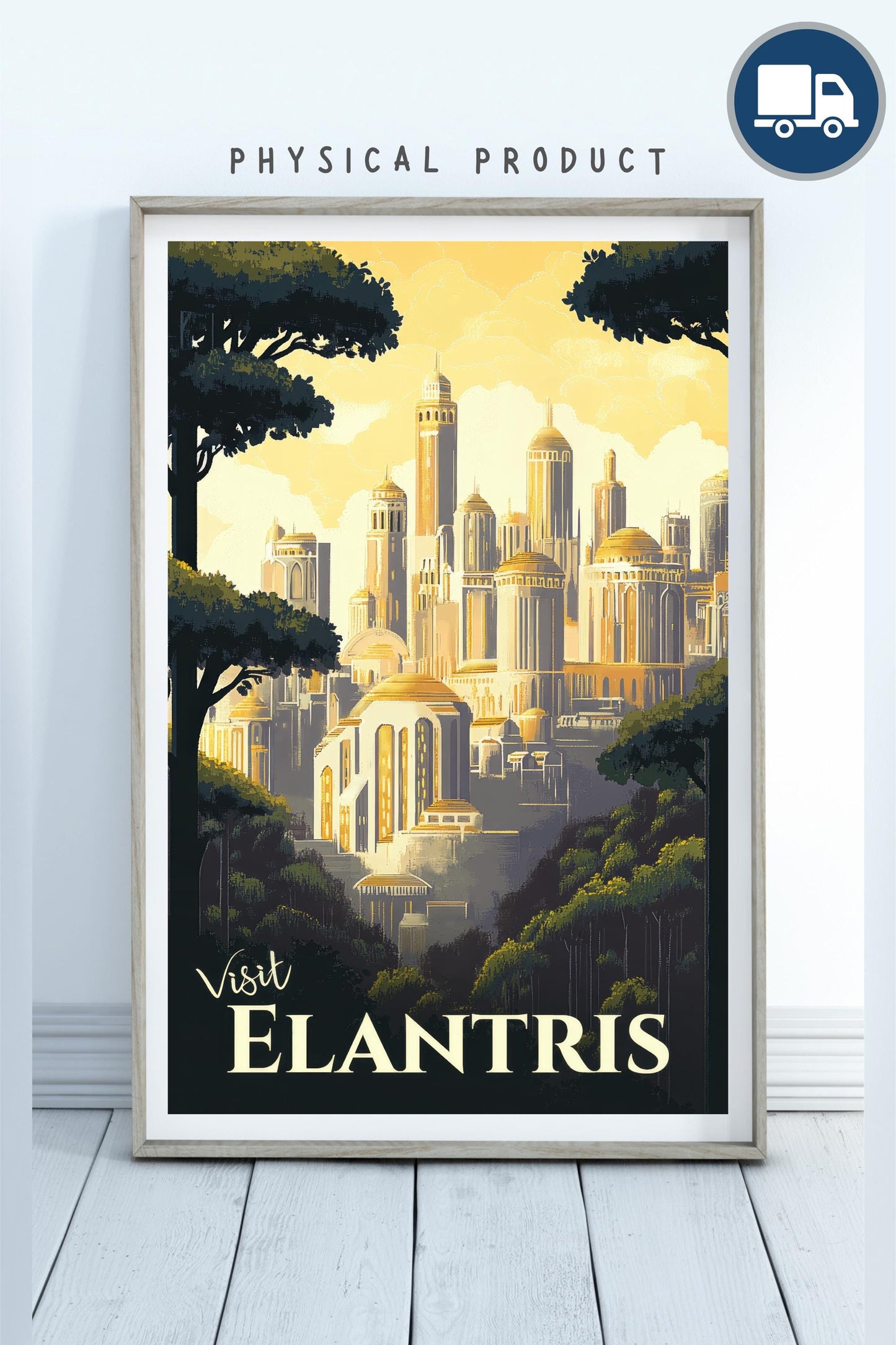 Elantris Travel Poster - City of Elantris, Arelon Opelon Sel, Cosmere Print, Wall Art, Fantasy Gift, Inspired by Brandon Sanderson