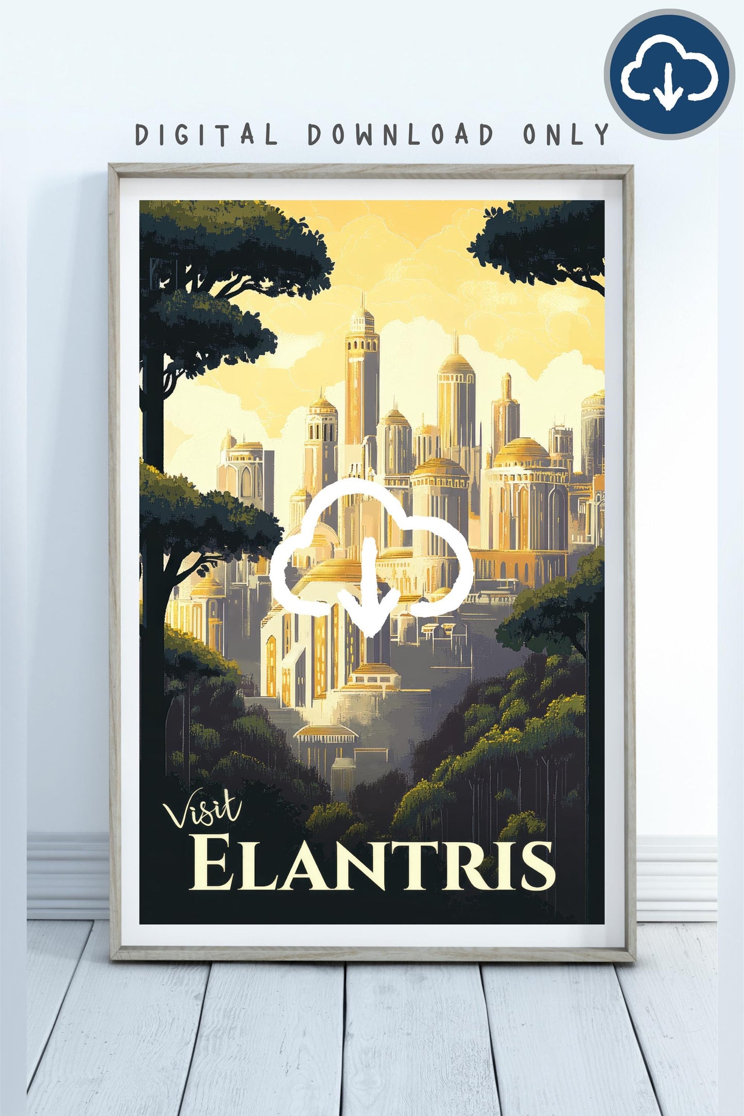 Elantris Travel Poster - City of Elantris, Arelon Opelon Sel, Cosmere Print, Wall Art, Fantasy Gift, Inspired by Brandon Sanderson, Download