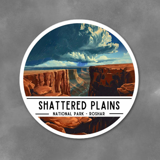 Shattered Plains National Park, Themed Outdoor Park Decal, Nature Lover Gift, Water Bottle Sticker, Laptop Decal, Cosmere Adventure Sticker