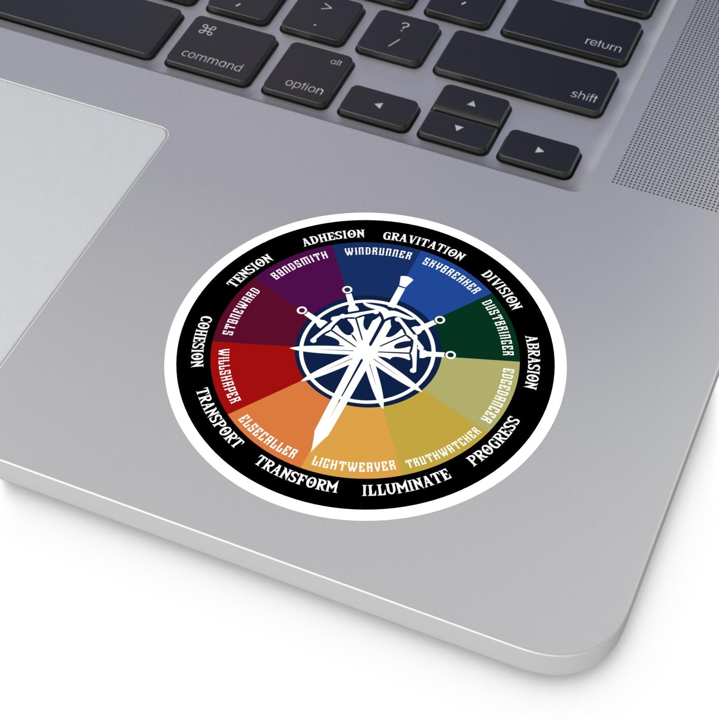 The Knights Radiant Orders Sticker - Indoor, Outdoor, Vinyl, Cosmere Laptop Decal, Water Bottle Sticker, Round Stickers, 3 Color Options