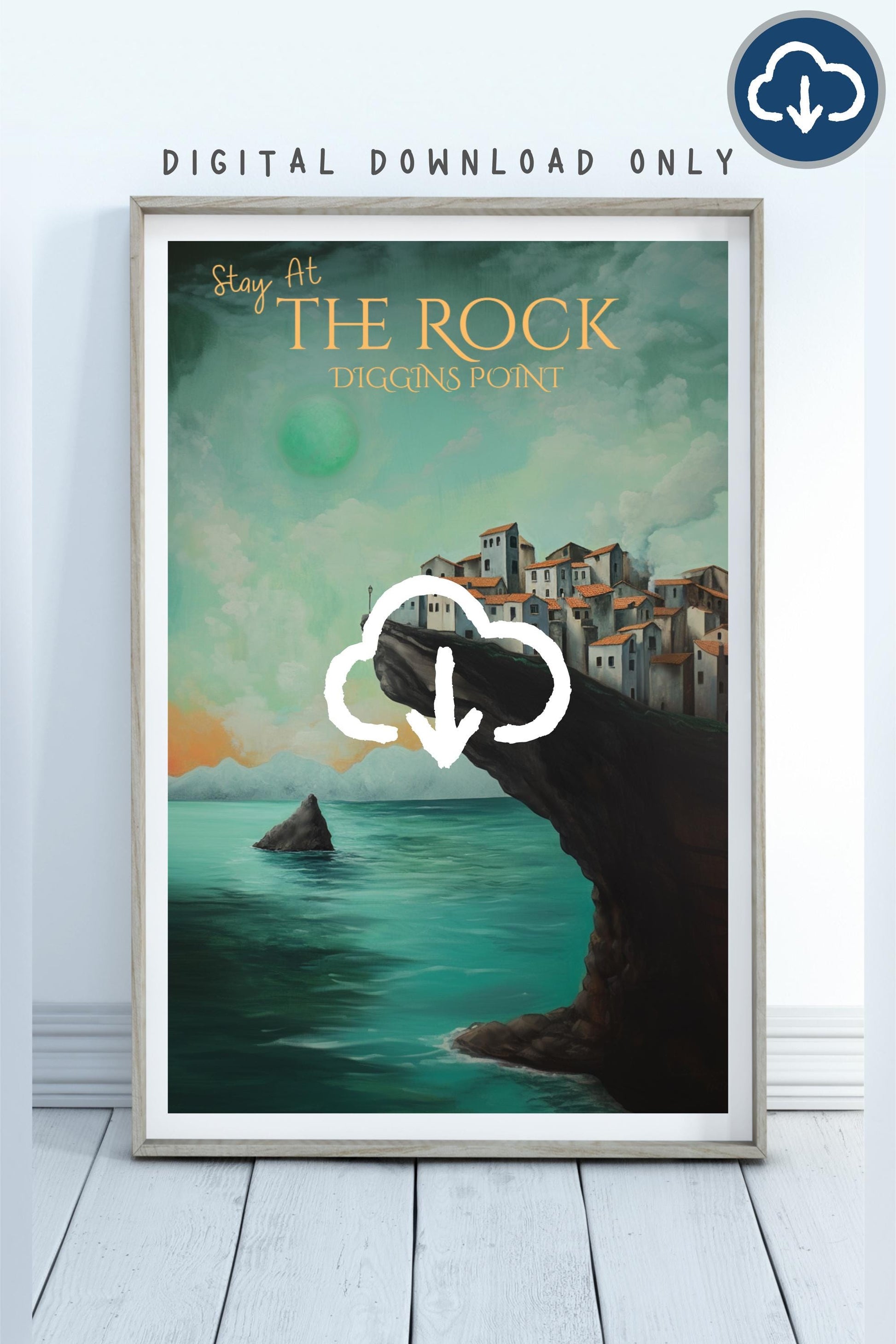 Vertical Posters, The Rock Travel Poster, Matte Finish, Brandon Sanderson Diggins Point Art Print, Home Decor, Wall Art, Digital Download