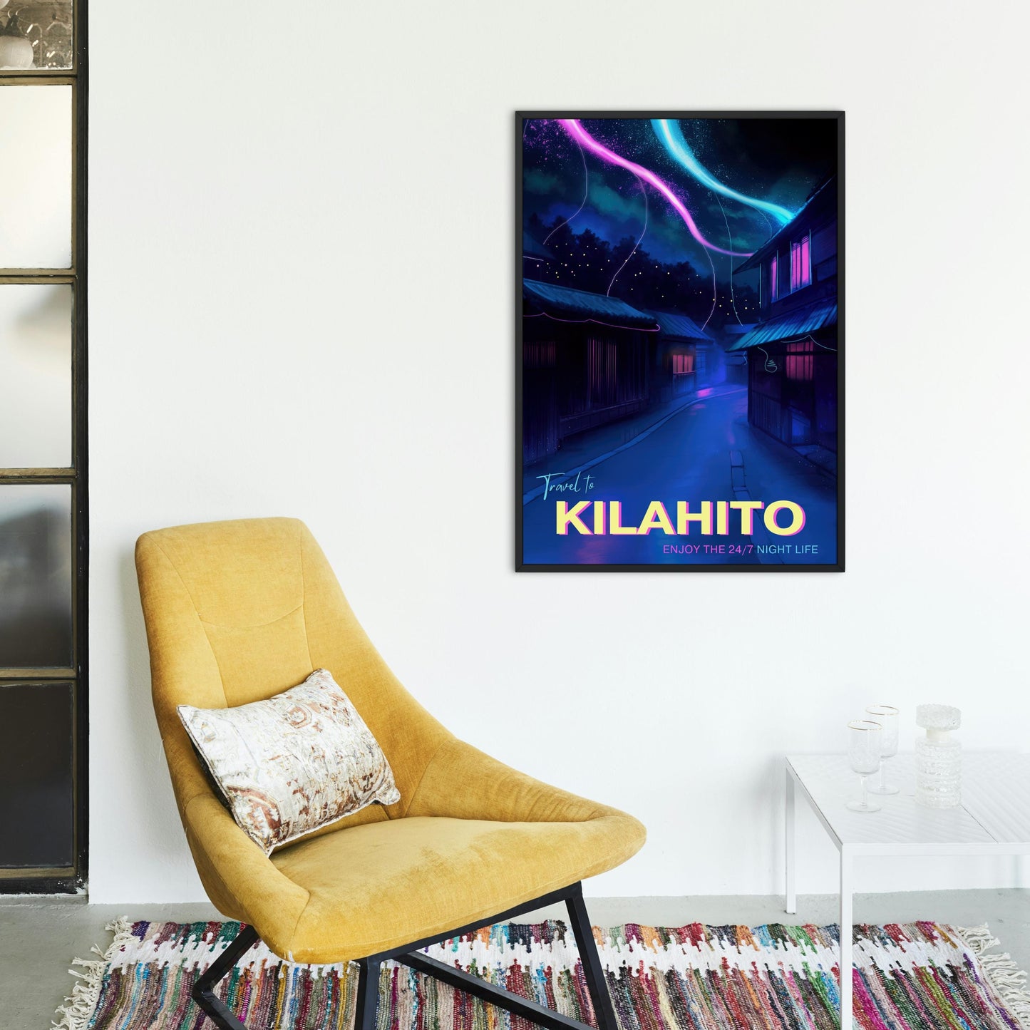 Kilahito Travel Poster, Yumi and the Nightmare Painter Print, Neon Wall Art, Inspired by Brandon Sanderson, Digital Download