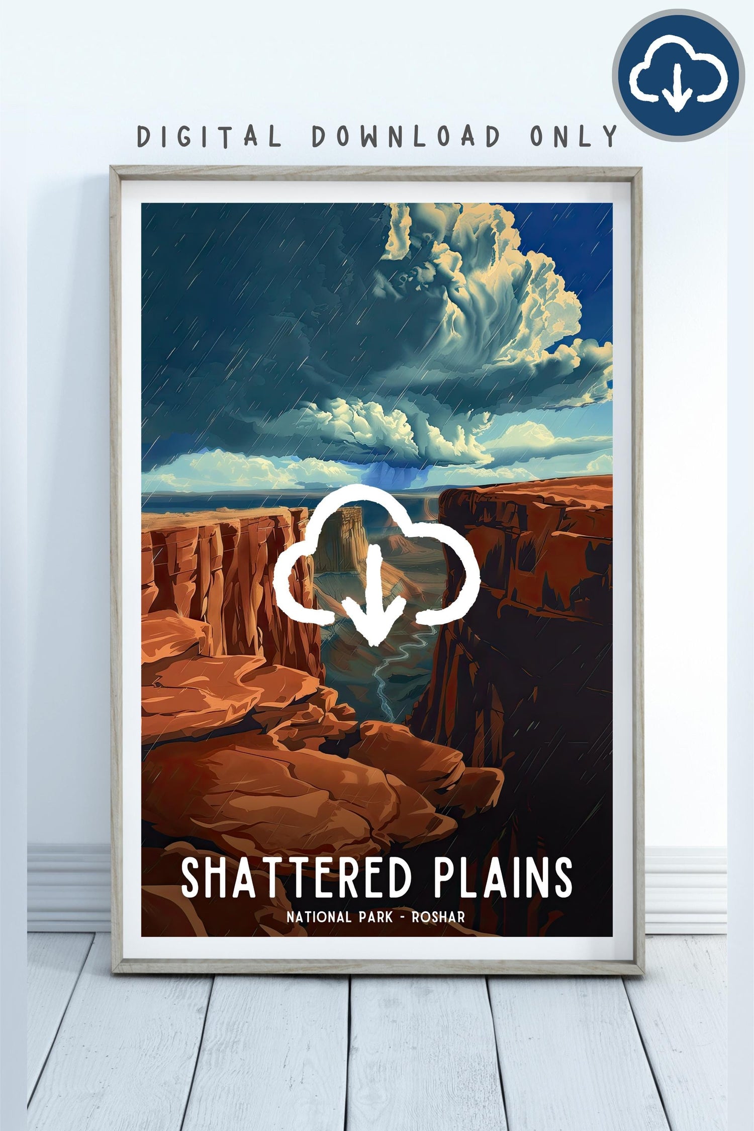 Shattered Plains National Park Poster, Printable Wall Art, Home Decor, Nature Landscape, Gift for Cosmere Fan, Digital Download