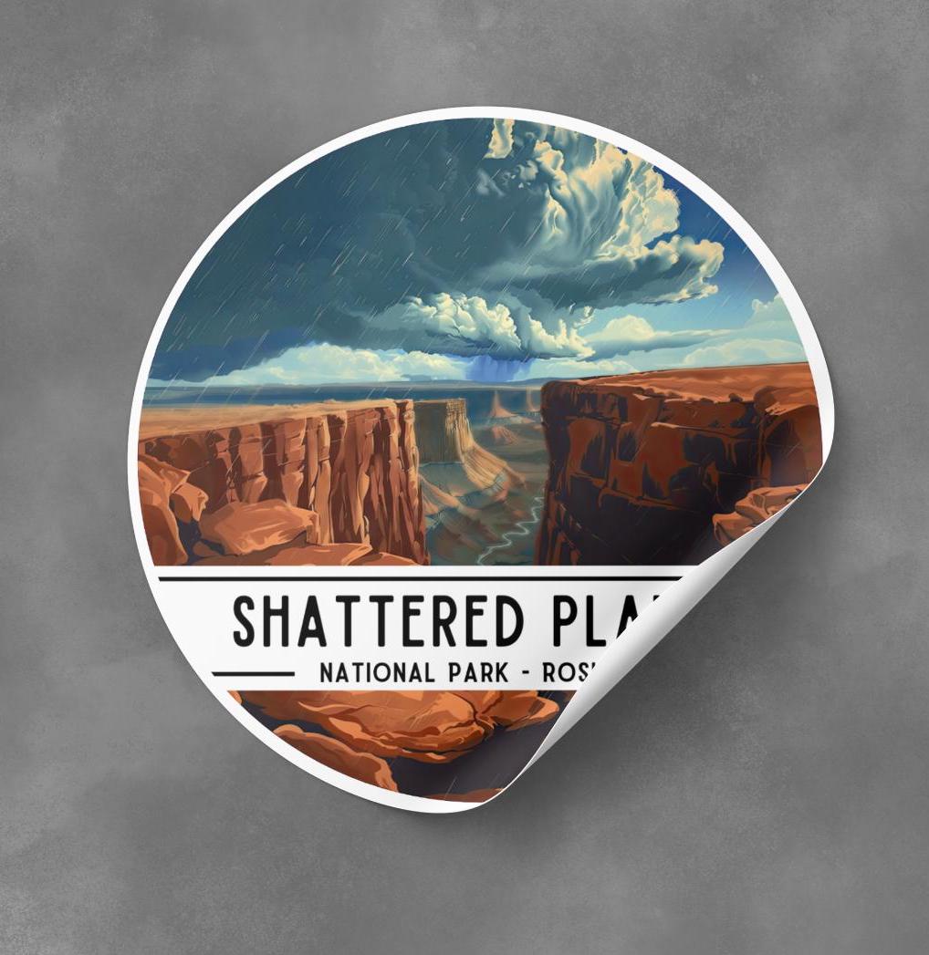 Shattered Plains National Park, Themed Outdoor Park Decal, Nature Lover Gift, Water Bottle Sticker, Laptop Decal, Cosmere Adventure Sticker