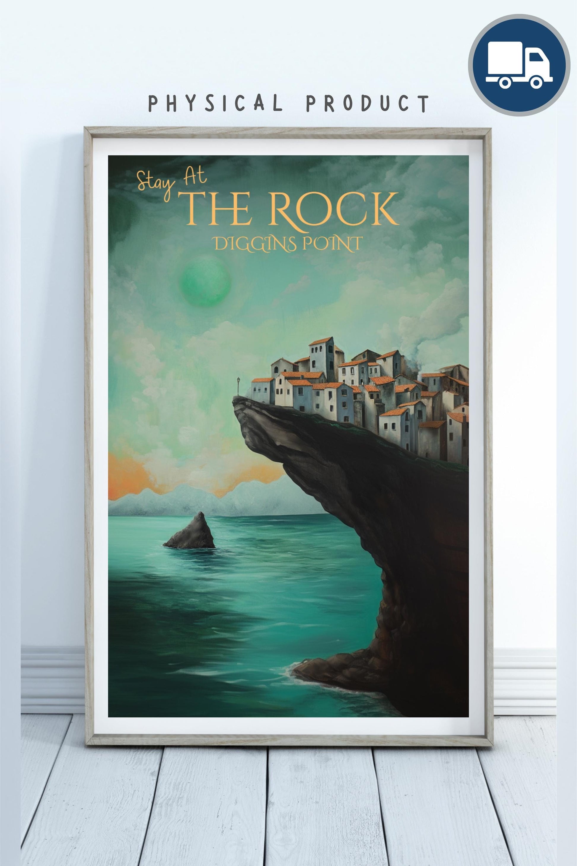 Vertical Posters, The Rock Travel Poster, Matte Finish, Brandon Sanderson Diggins Point Art Print, Home Decor, Wall Art, Unique Gift Idea