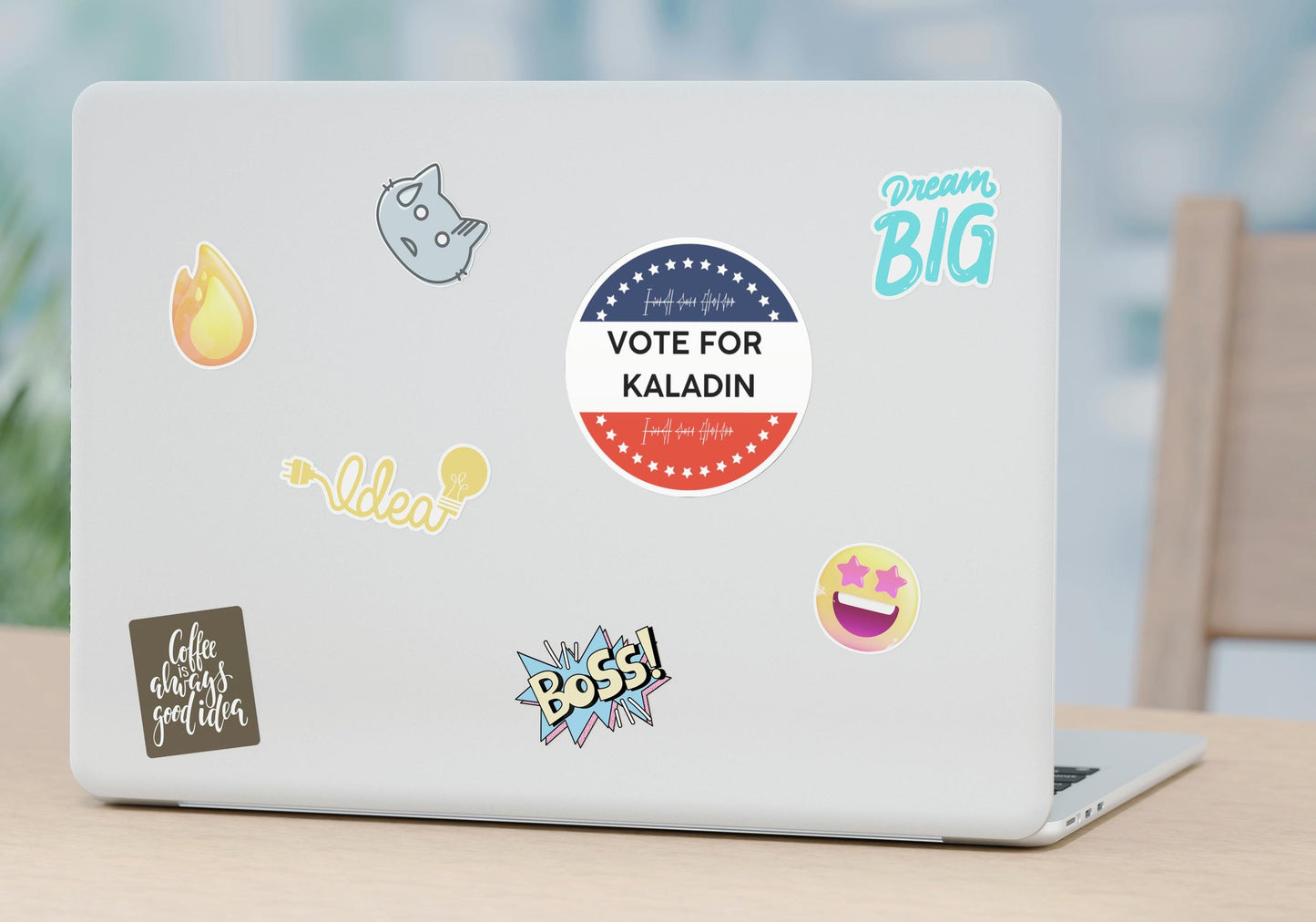 Vote for Kaladin Wit or Dalinar Stickers, Inspired by Brandon Sanderson, Cosmere Readers, Lovers of Kaladin, Dalinar, Wit, Laptop Decals