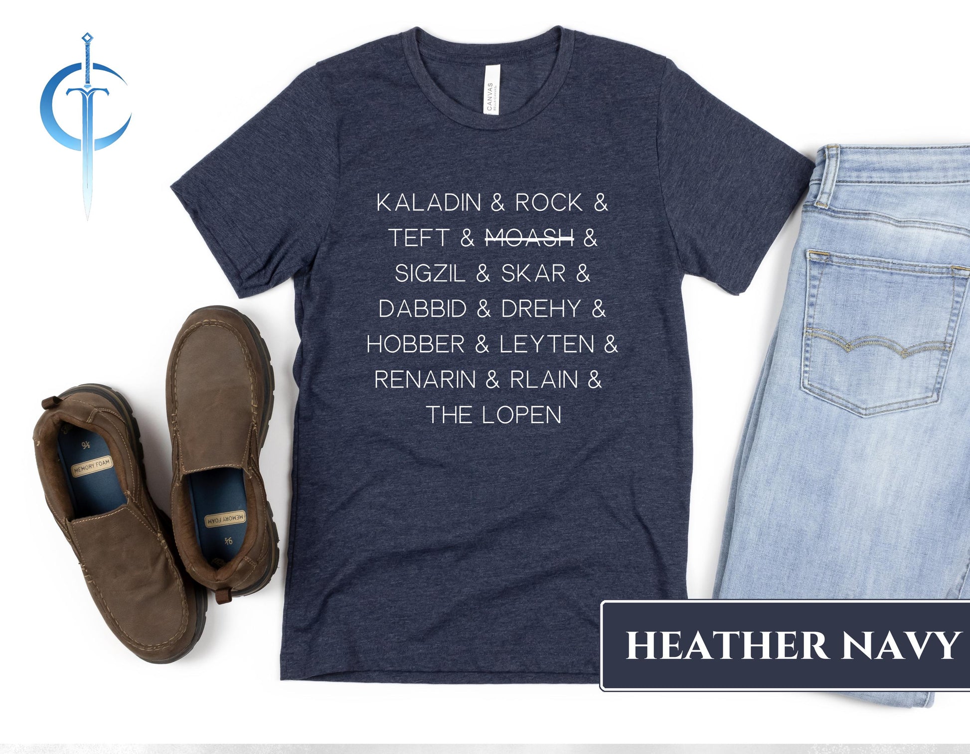 Bridge Four Names Unisex Tee, Stormlight Archive, Kaladin Teft Rock Moash, Cosmere Shirt, Fantasy Book Fan Gift, Highstorm