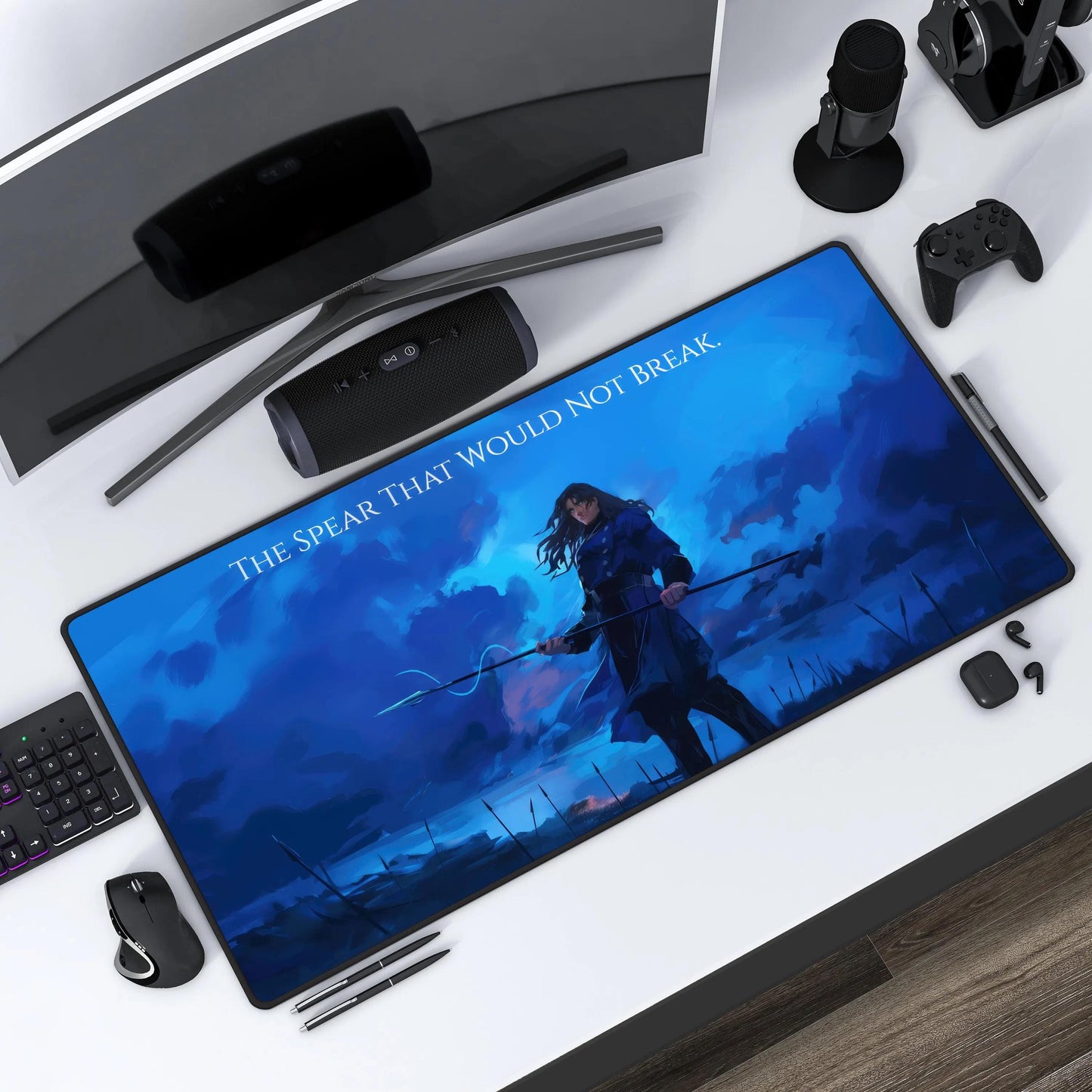 The Spear that Would Not Break Deskmat, Kaladin Stormblessed Inspired Mousepad, Cosmere Accessories, Computer Desk Decor,