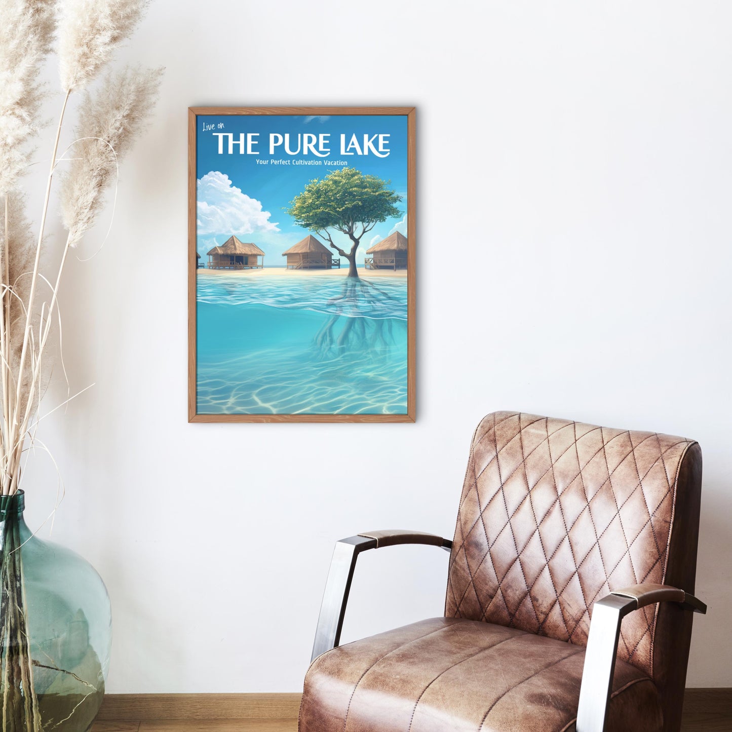 Pure Lake Travel Poster, Matte Vertical Posters, Cultivation Vacation Art Print, Purelake Wall Art, Fantasy Book Lover Gift