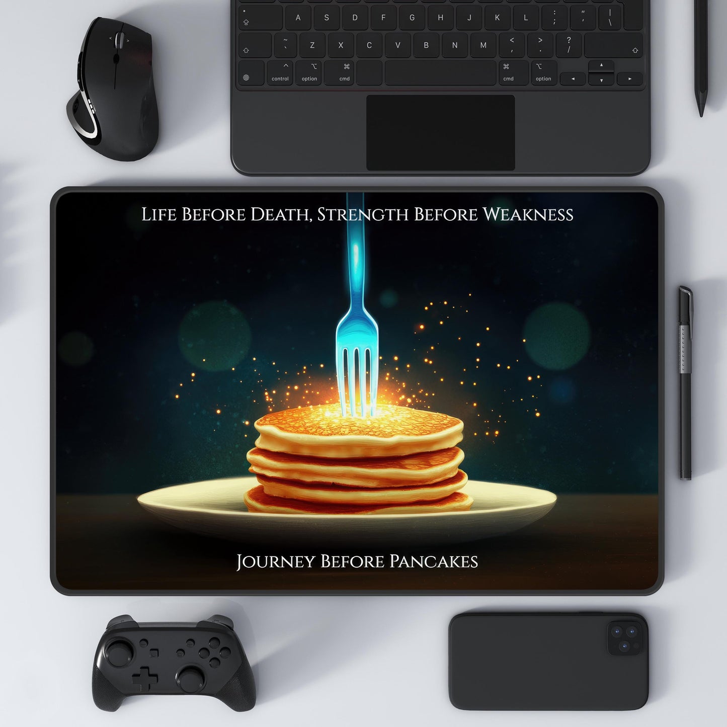 Journey Before Pancakes - Fantasy-Inspired Office Desk Accessory, Writing Pad, Cosmere Mouse Pad, Funny Workspace Decor