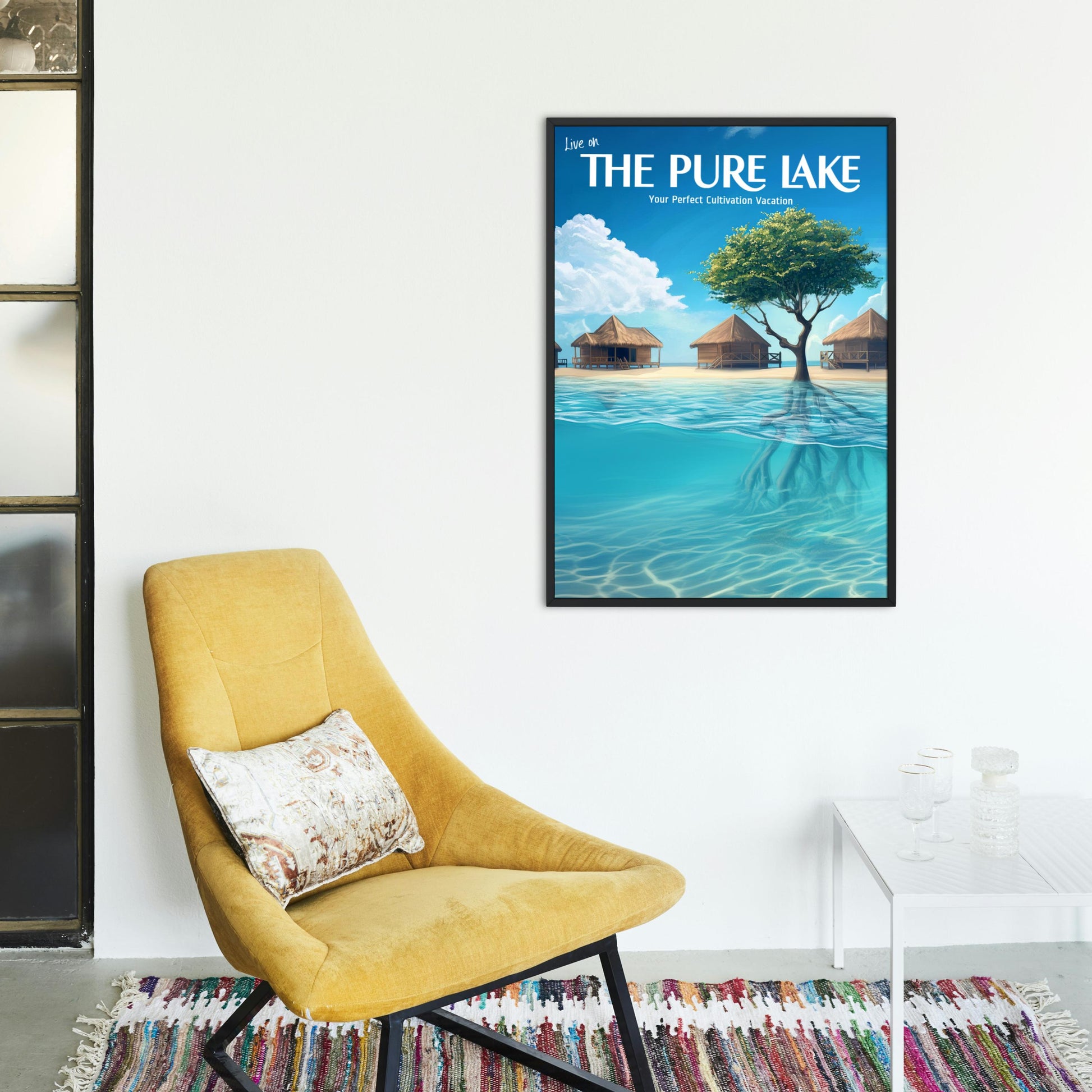 Pure Lake Travel Poster, Matte Vertical Posters, Cultivation Vacation Art Print, Purelake Wall Art, Fantasy Book Lover Gift