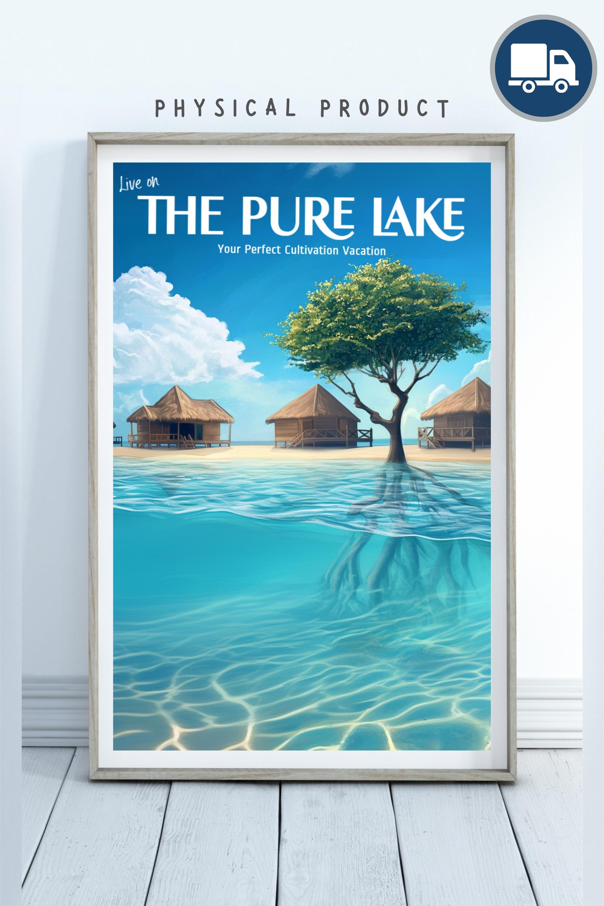 Pure Lake Travel Poster, Matte Vertical Posters, Cultivation Vacation Art Print, Purelake Wall Art, Fantasy Book Lover Gift